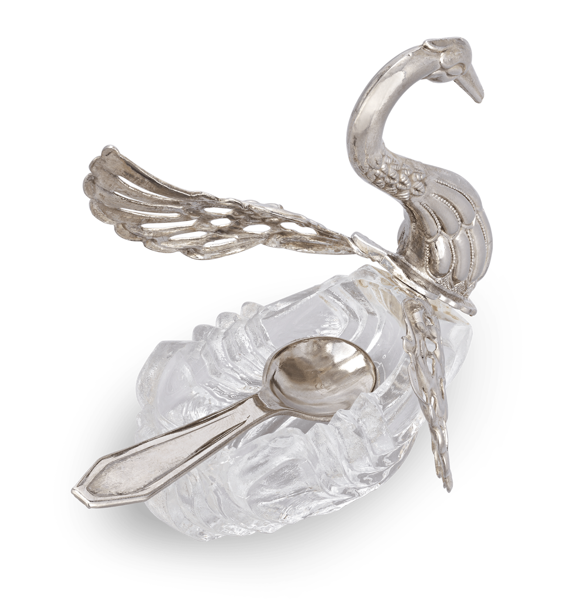 Set of 12 Silver Swan Salt Cellars