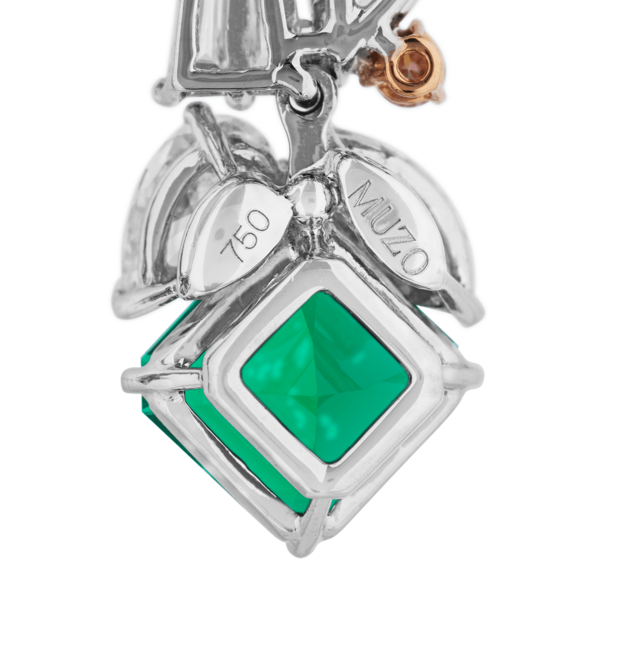 Muzo Emerald and Argyle Diamond "Ivy" Dangle Earrings