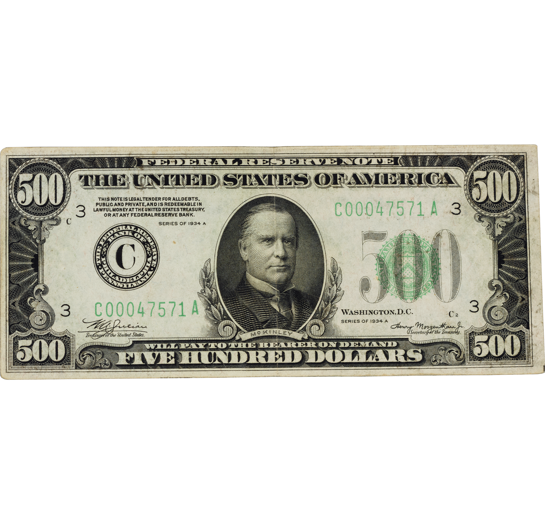 U.S. $500 Federal Reserve Note | M.S. Rau