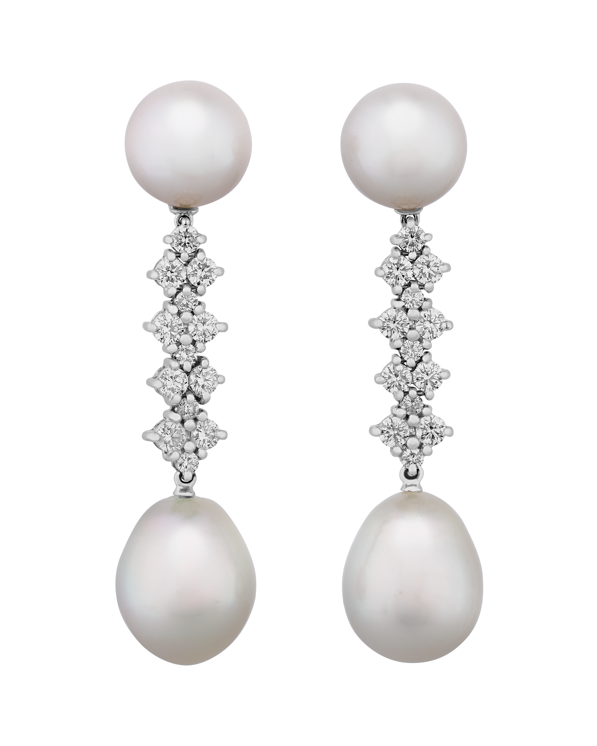 South Sea Pearl and Diamond Earrings