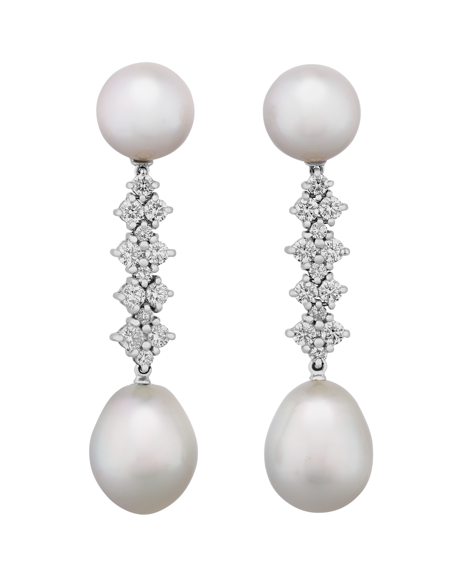 South Sea Pearl and Diamond Earrings