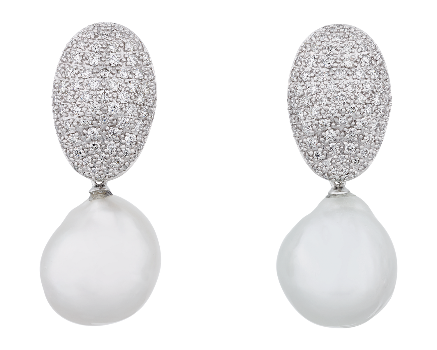 South Sea Pearl and Diamond Earrings