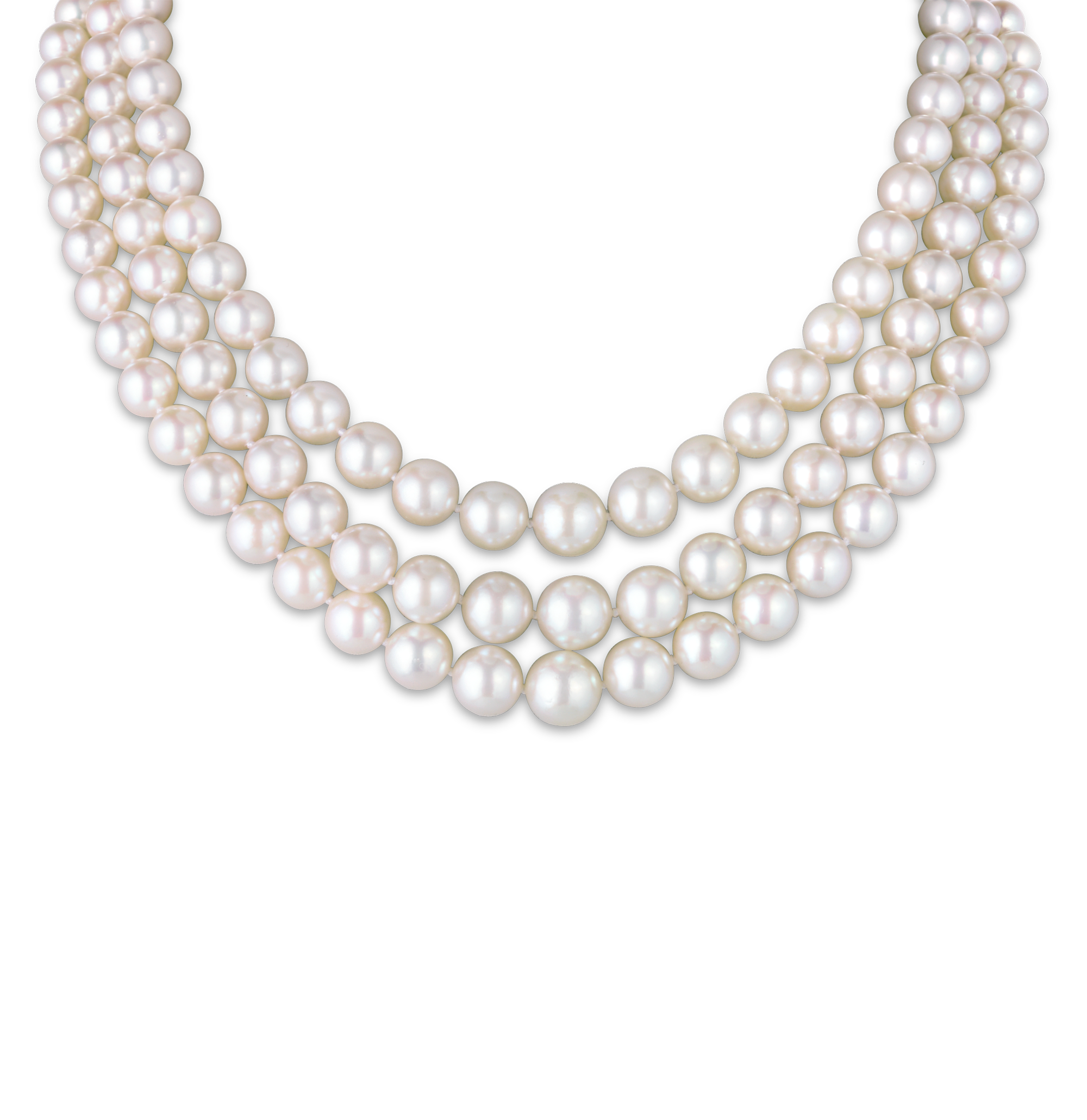 Triple Strand Akoya Pearl Necklace