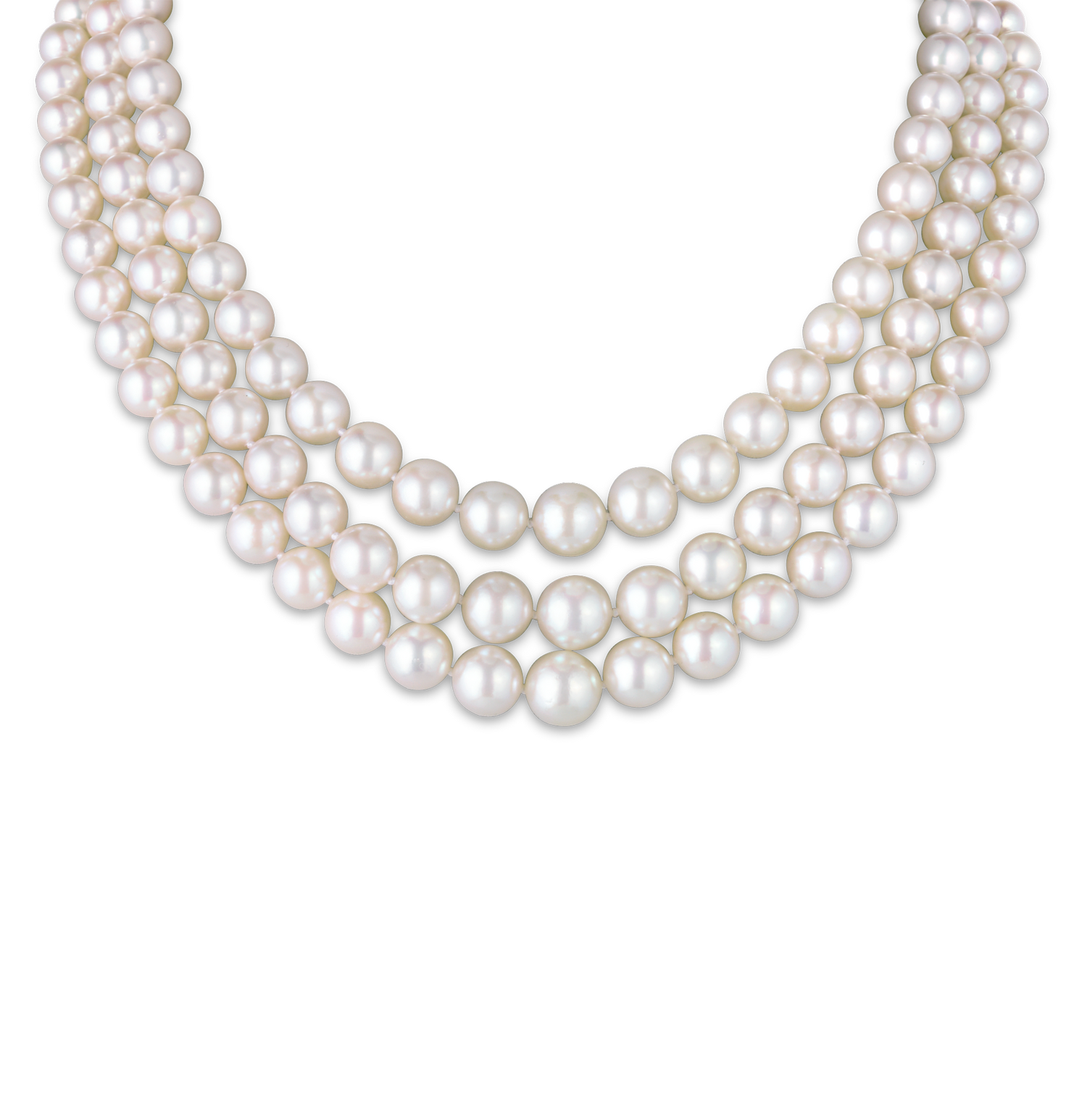 Triple Strand Akoya Pearl Necklace