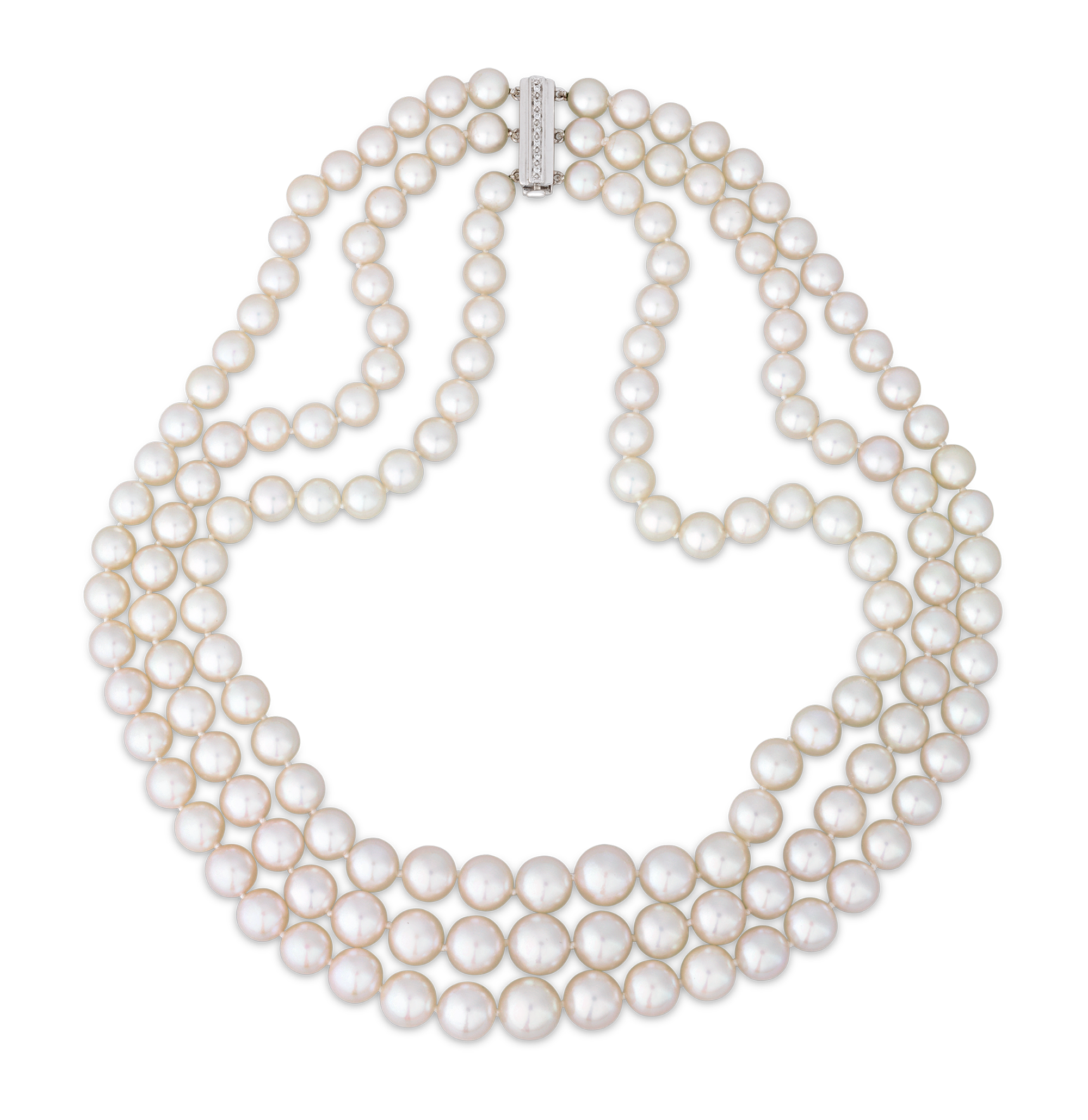 Triple Strand Akoya Pearl Necklace