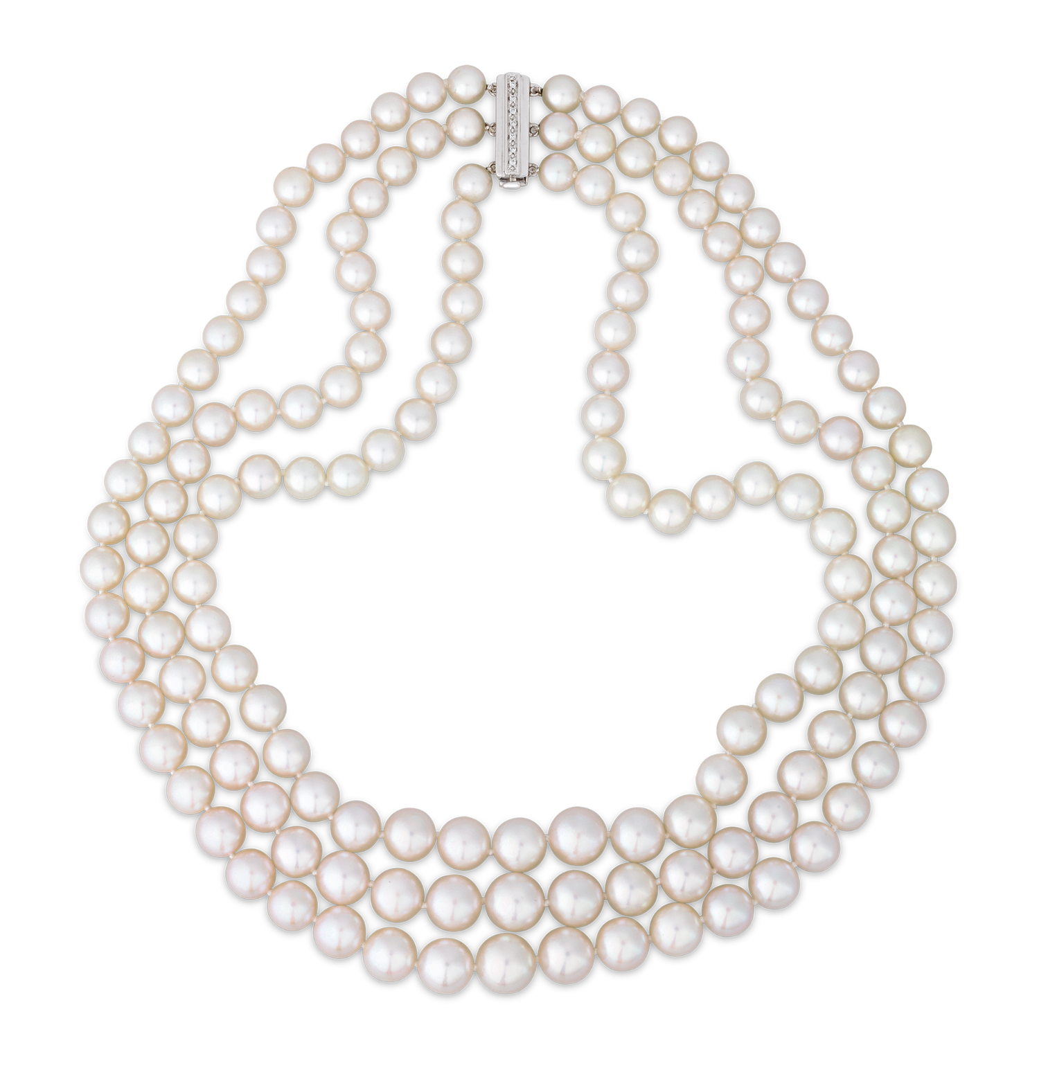 Triple Strand Akoya Pearl Necklace