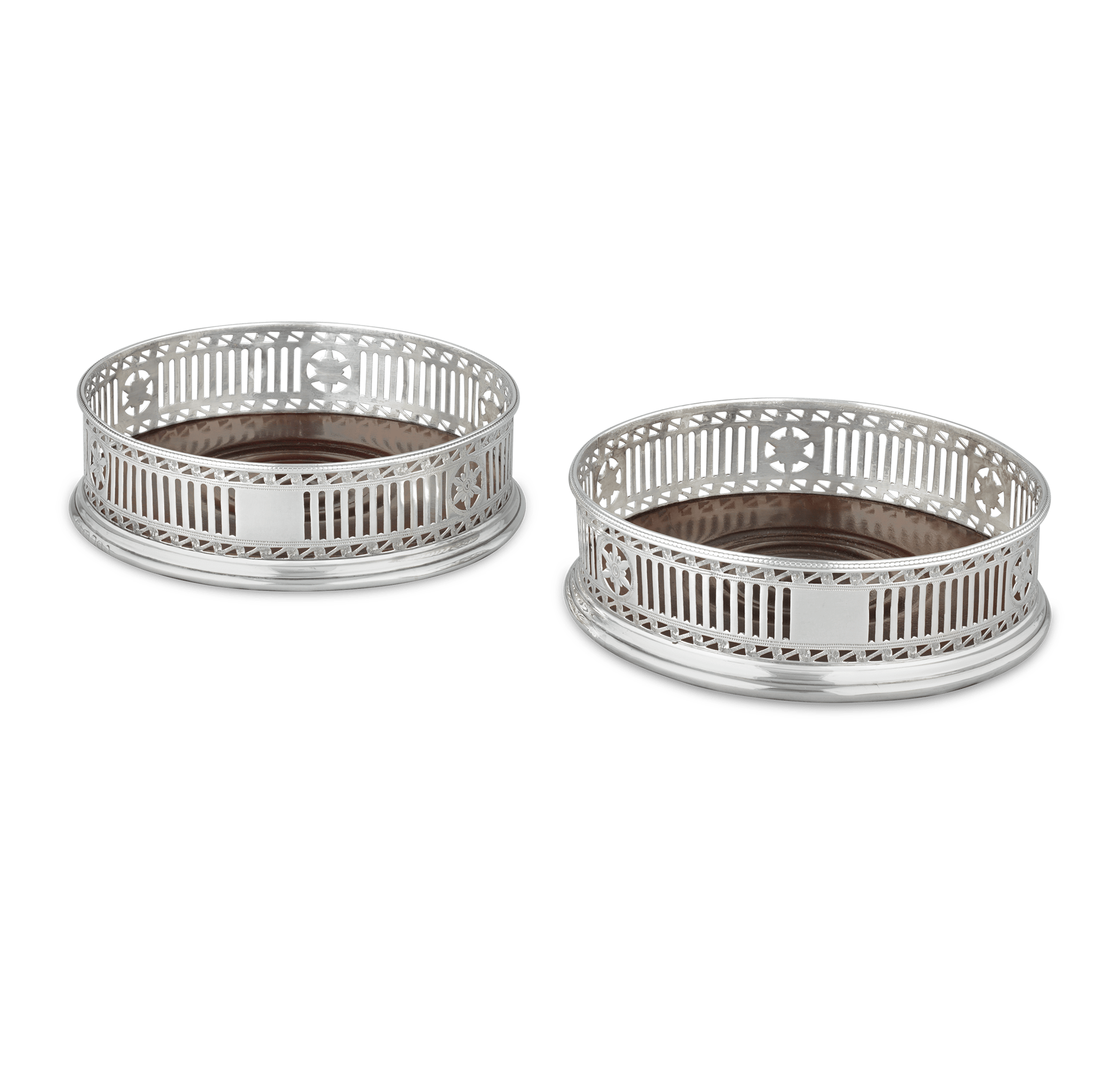 Georgian Silver Wine Coasters by Hester Bateman