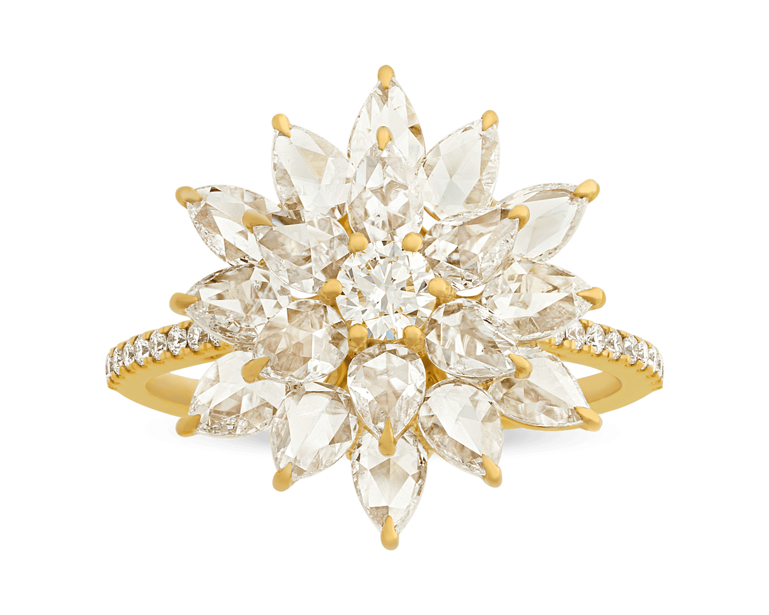 Diamond Lotus Ring, 1.70 carats