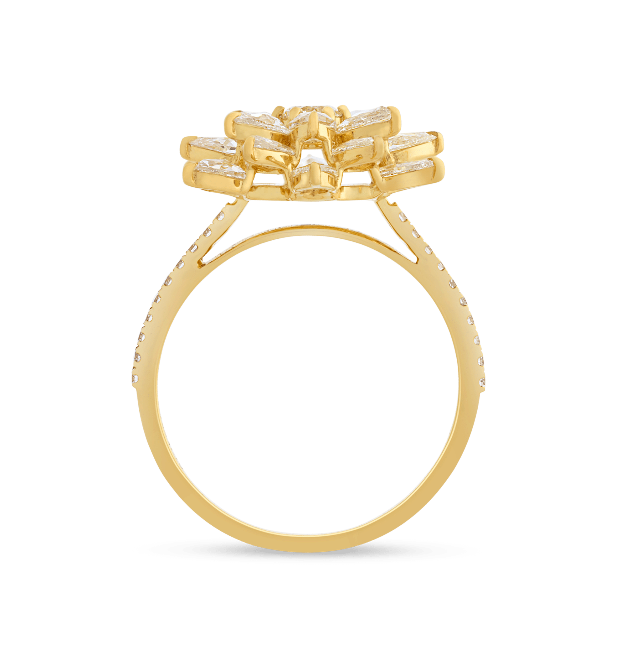 Diamond Lotus Ring, 1.70 carats