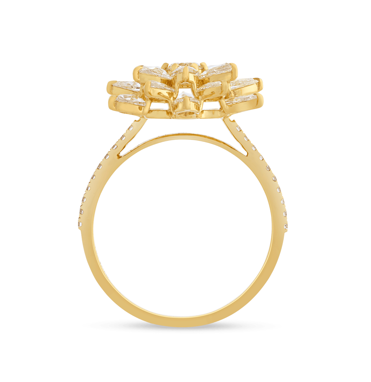 Diamond Lotus Ring, 1.70 carats