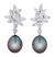 Tahitian Pearl and Diamond Sunburst Earrings