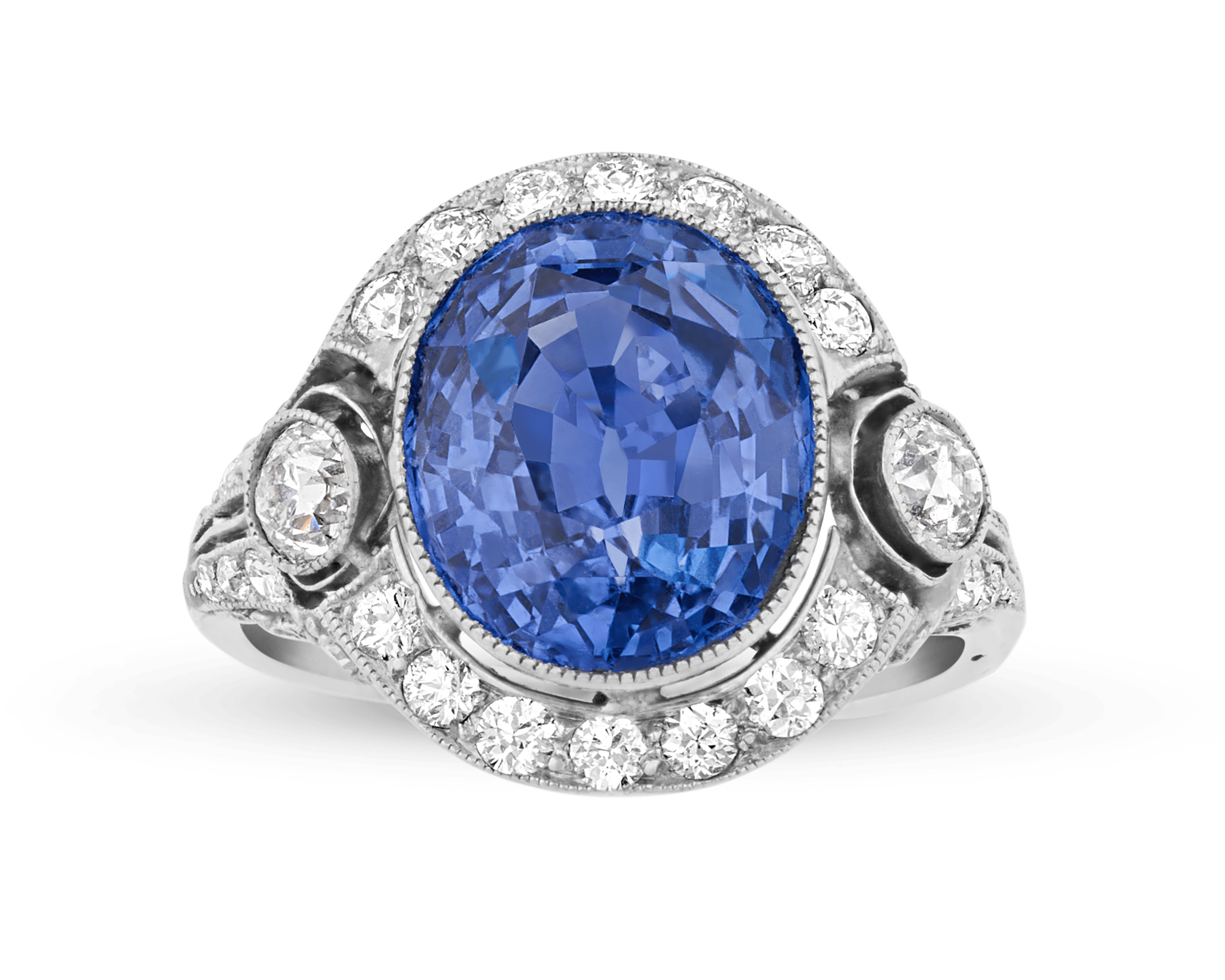 Art Deco Ceylon Sapphire Ring, 9.50 Carats