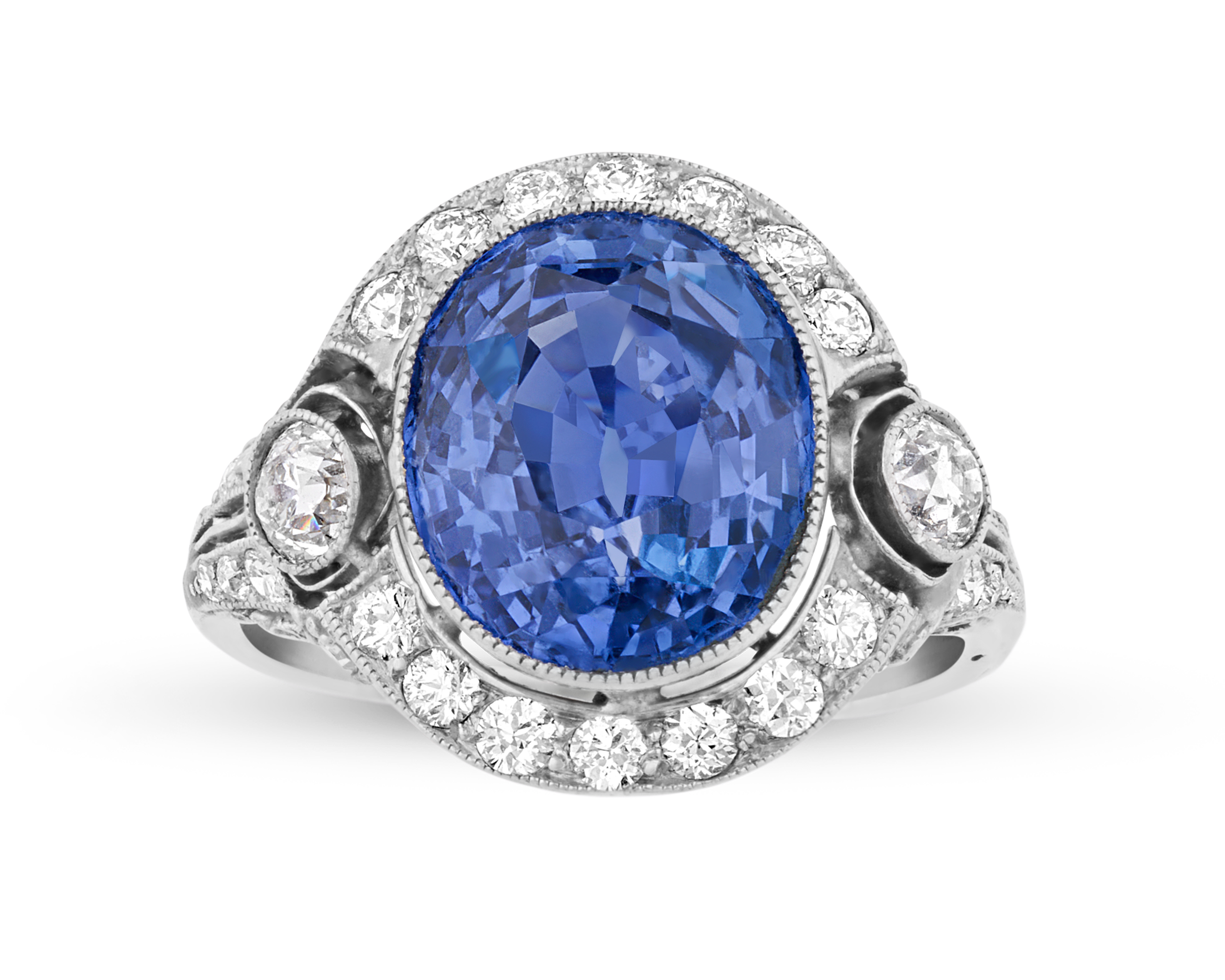 Art Deco Ceylon Sapphire Ring, 9.50 Carats