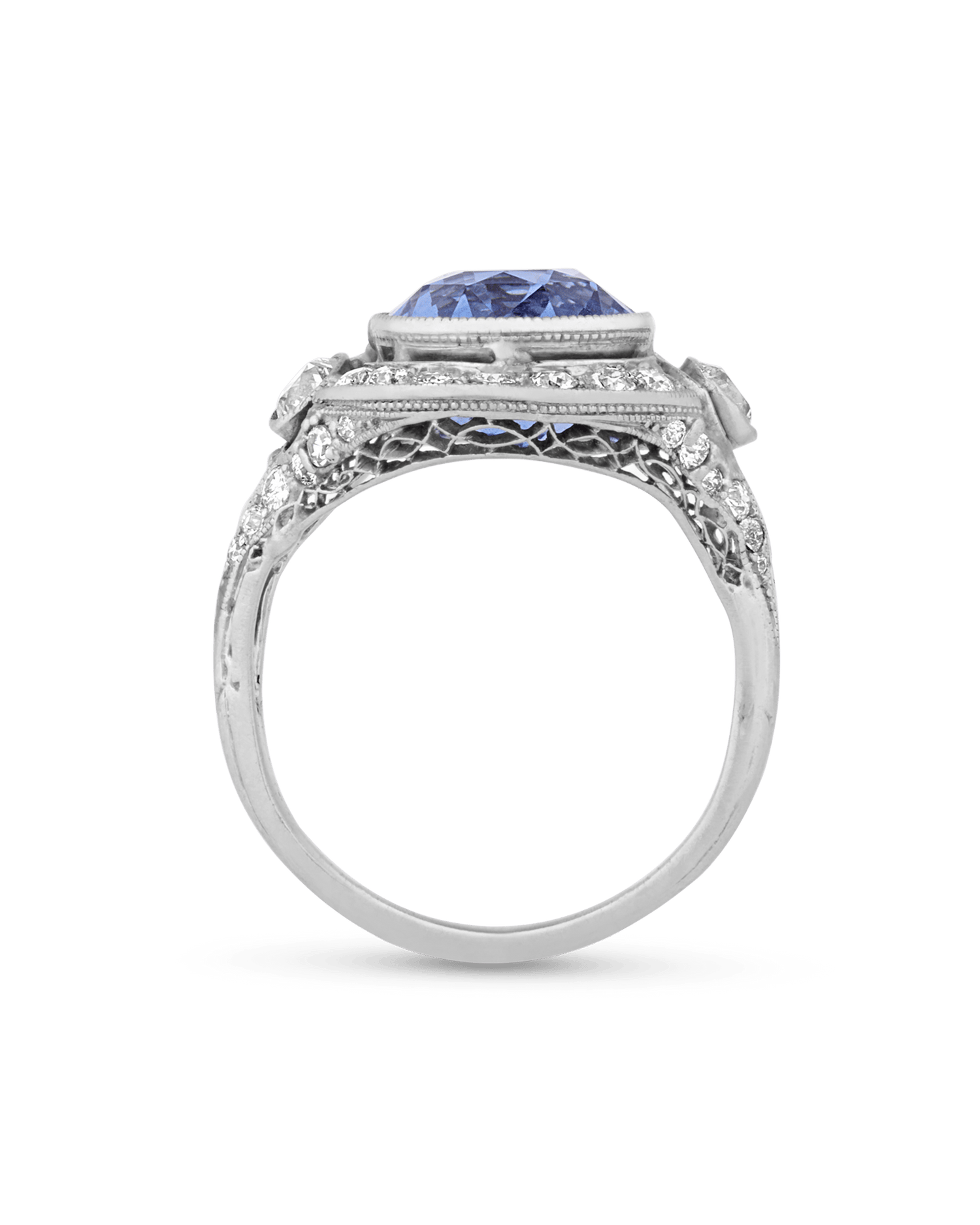 Art Deco Ceylon Sapphire Ring, 9.50 Carats