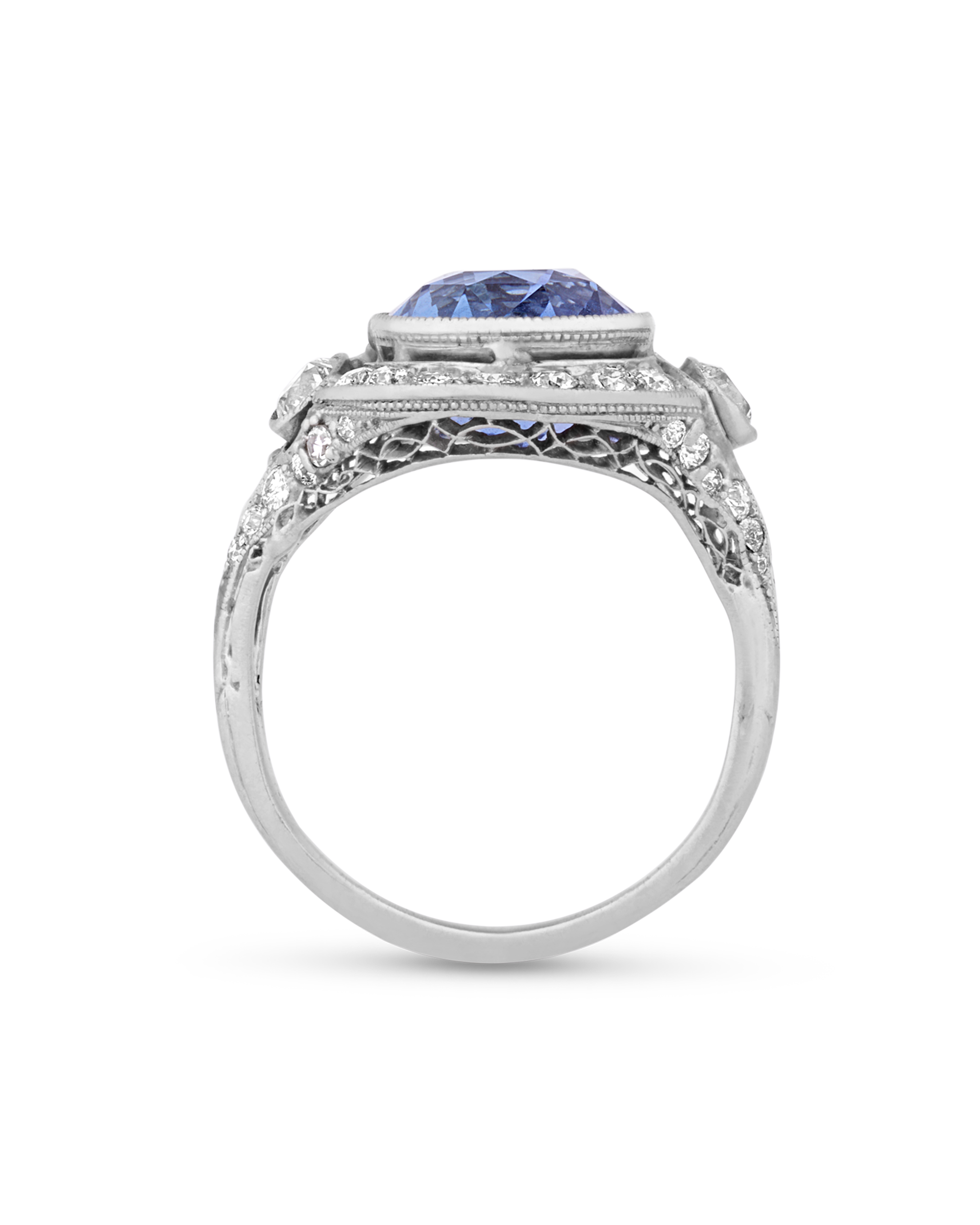 Art Deco Ceylon Sapphire Ring, 9.50 Carats