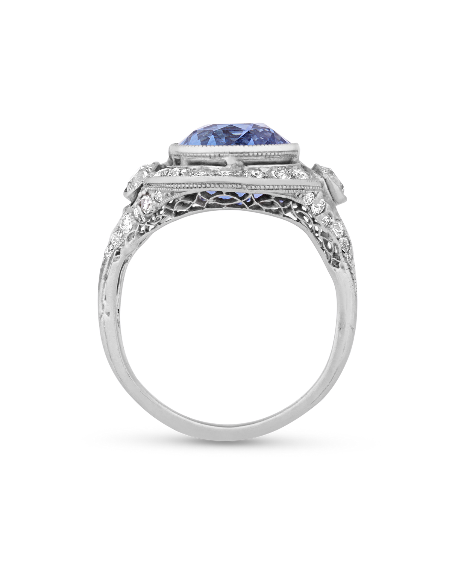 Art Deco Ceylon Sapphire Ring, 9.50 Carats