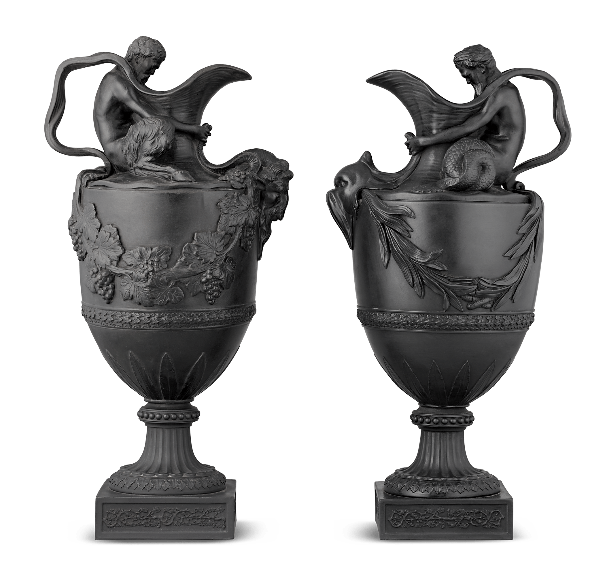 Wedgwood Black Basalt Water and Wine Ewers