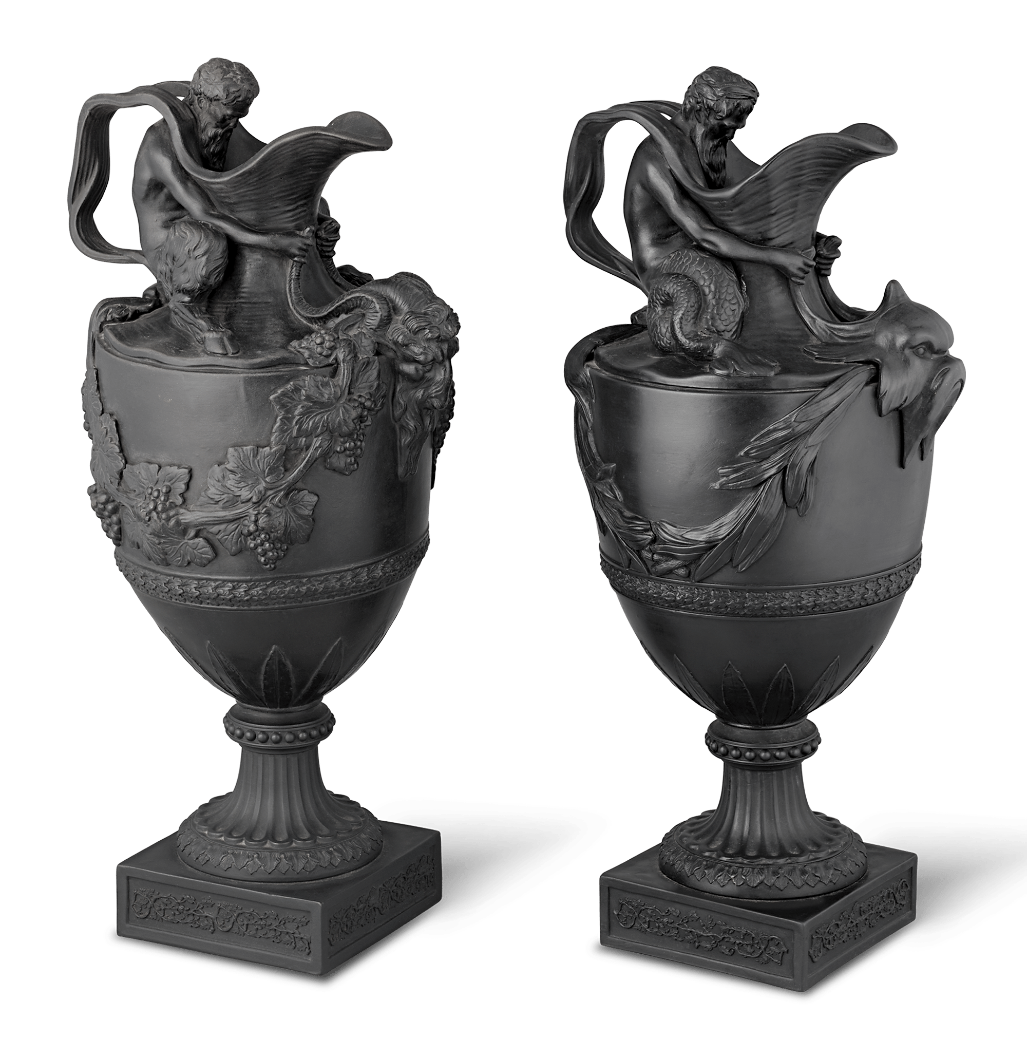 Wedgwood Black Basalt Water and Wine Ewers