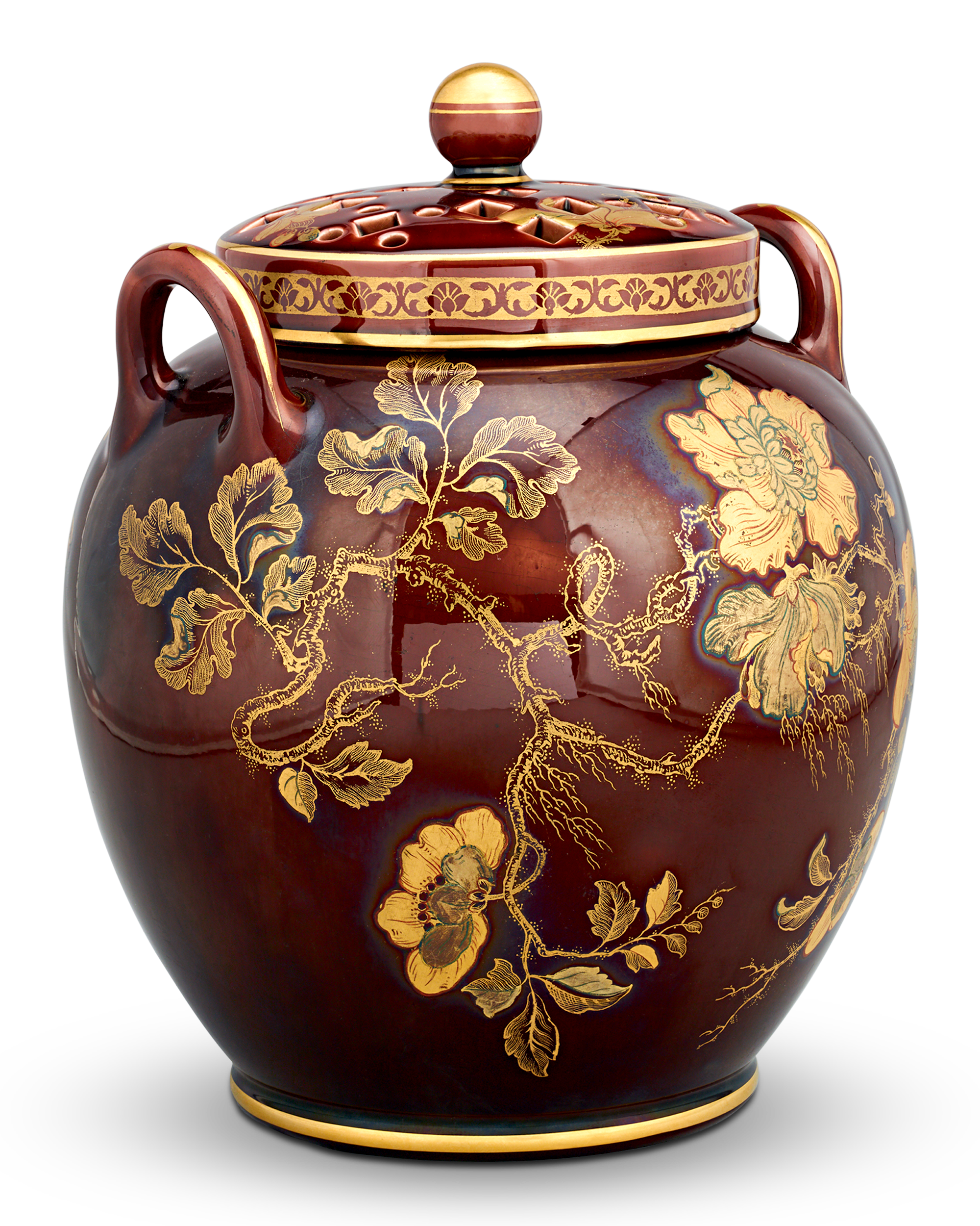 Wedgwood Glazed and Gilt Potpourri Vase