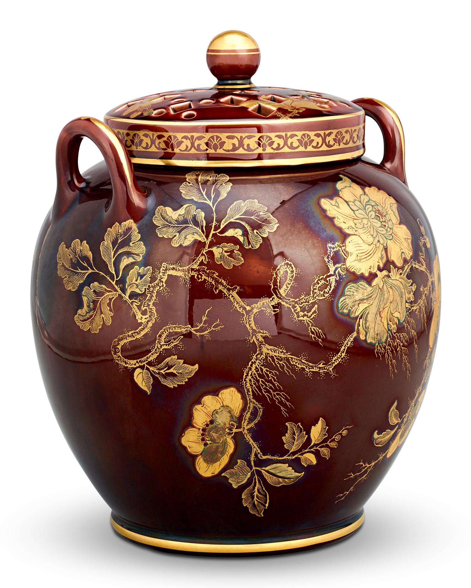 Wedgwood Glazed and Gilt Potpourri Vase