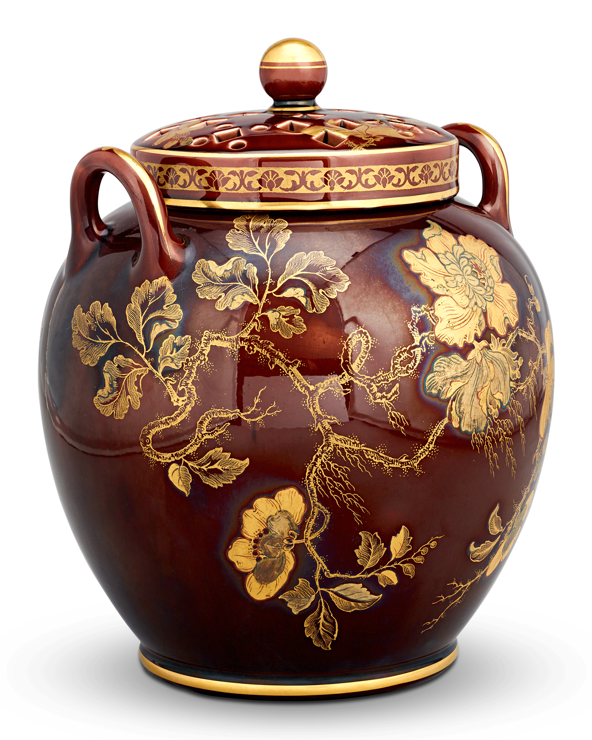 Wedgwood Glazed and Gilt Potpourri Vase