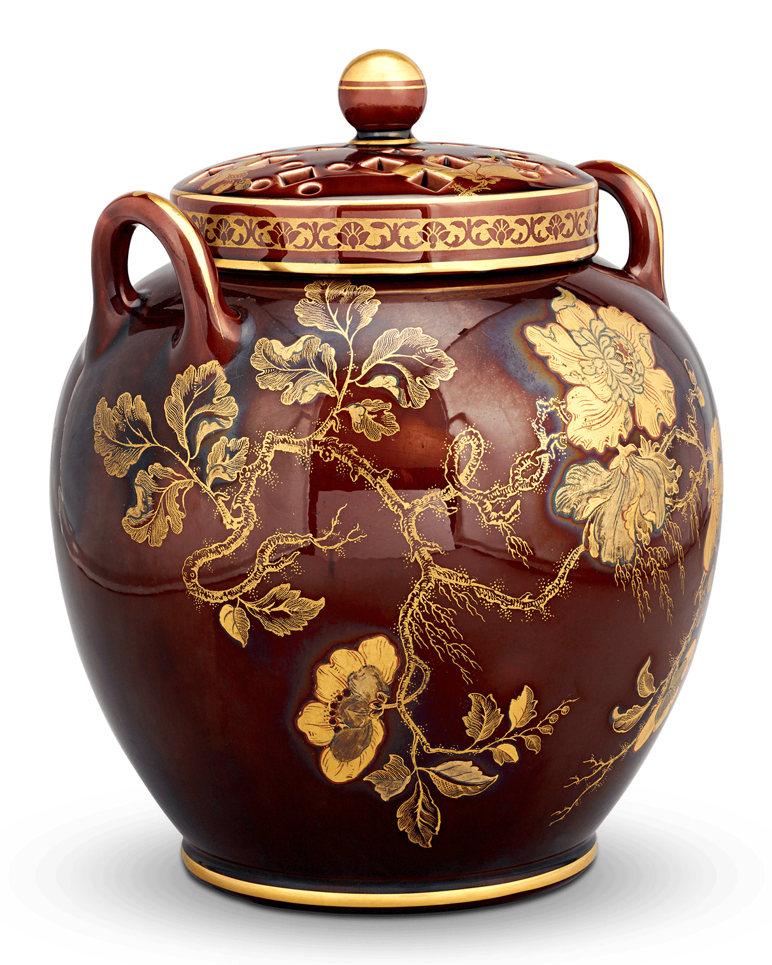 Wedgwood Glazed and Gilt Potpourri Vase