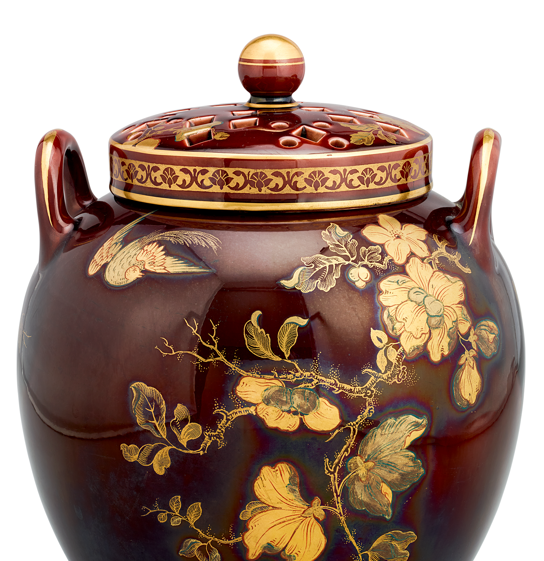 Wedgwood Glazed and Gilt Potpourri Vase