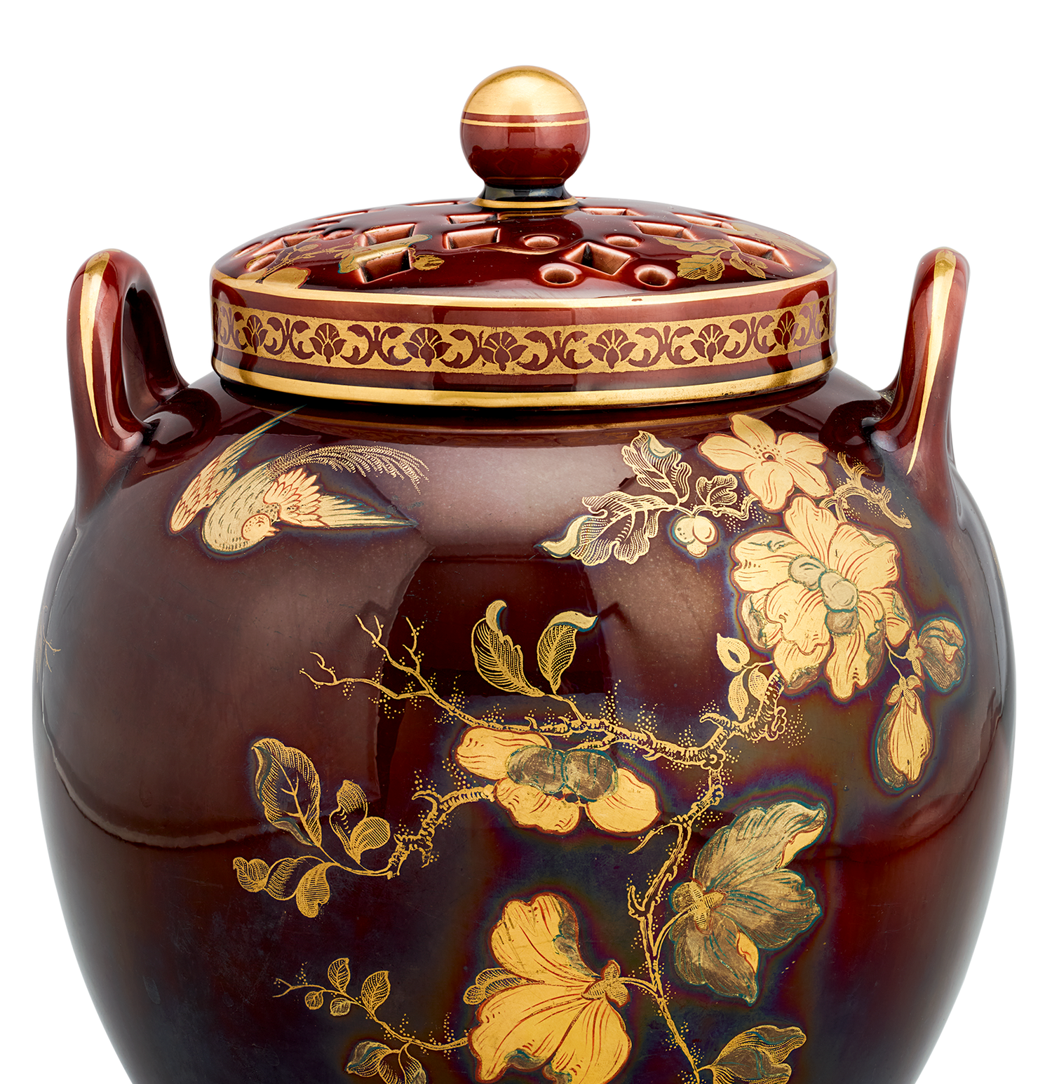 Wedgwood Glazed and Gilt Potpourri Vase