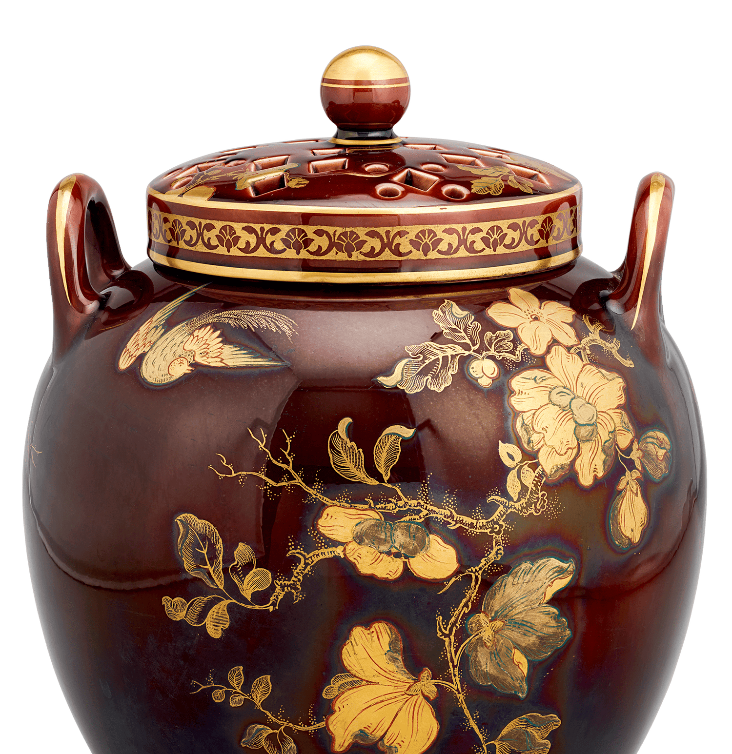 Wedgwood Glazed and Gilt Potpourri Vase