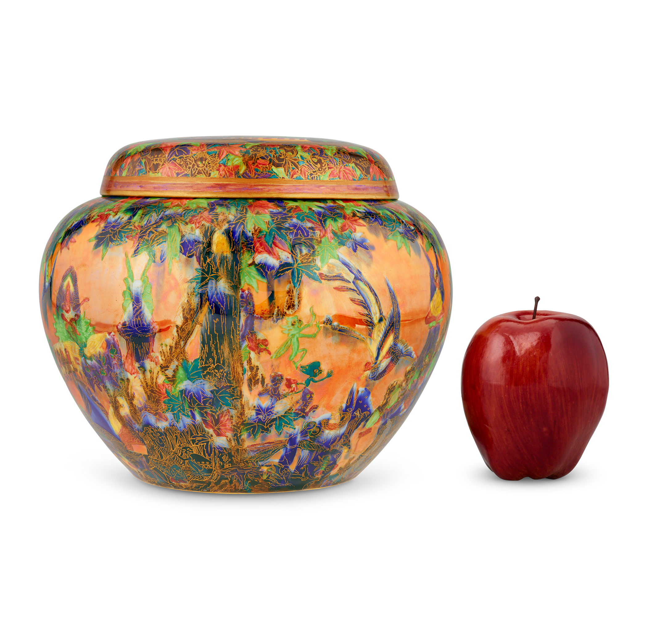 Wedgwood Flame Fairyland Lustre Malfrey Pot and Cover