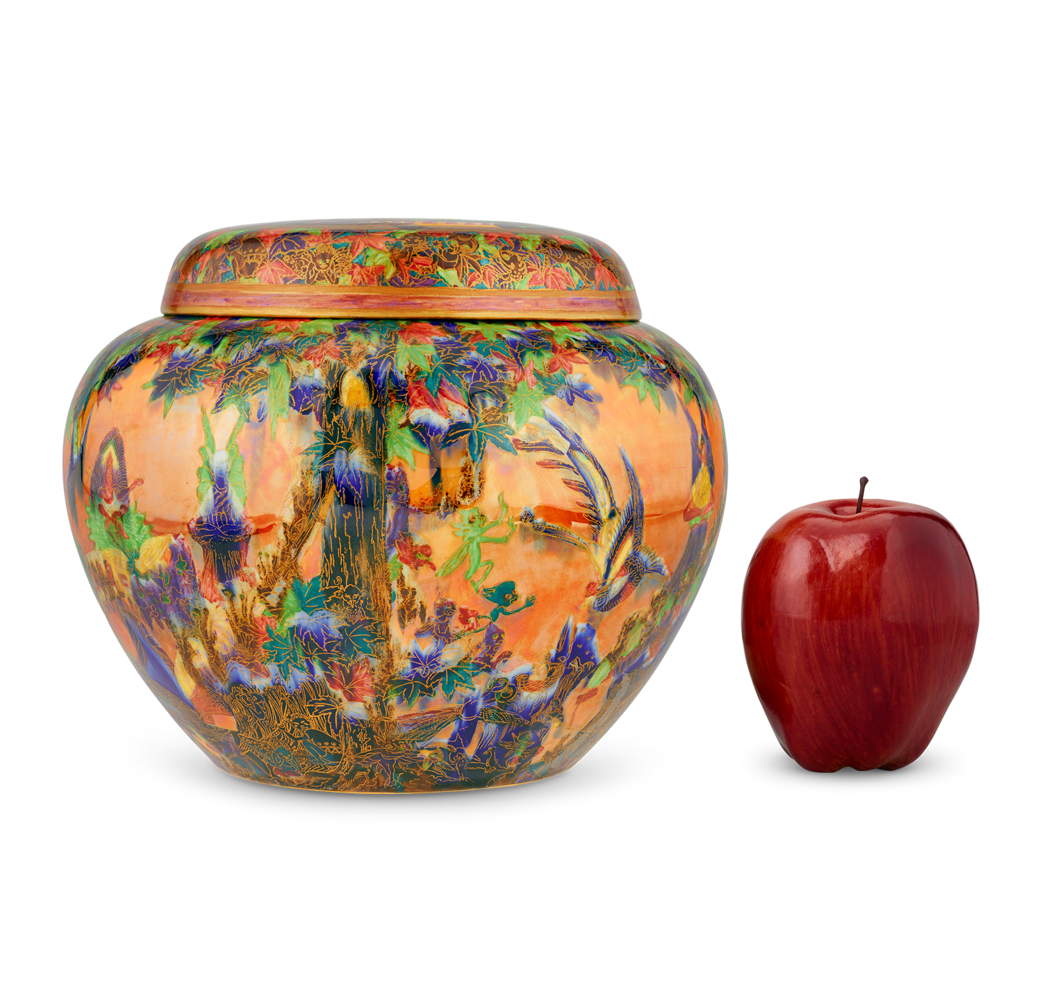 Wedgwood Flame Fairyland Lustre Malfrey Pot and Cover