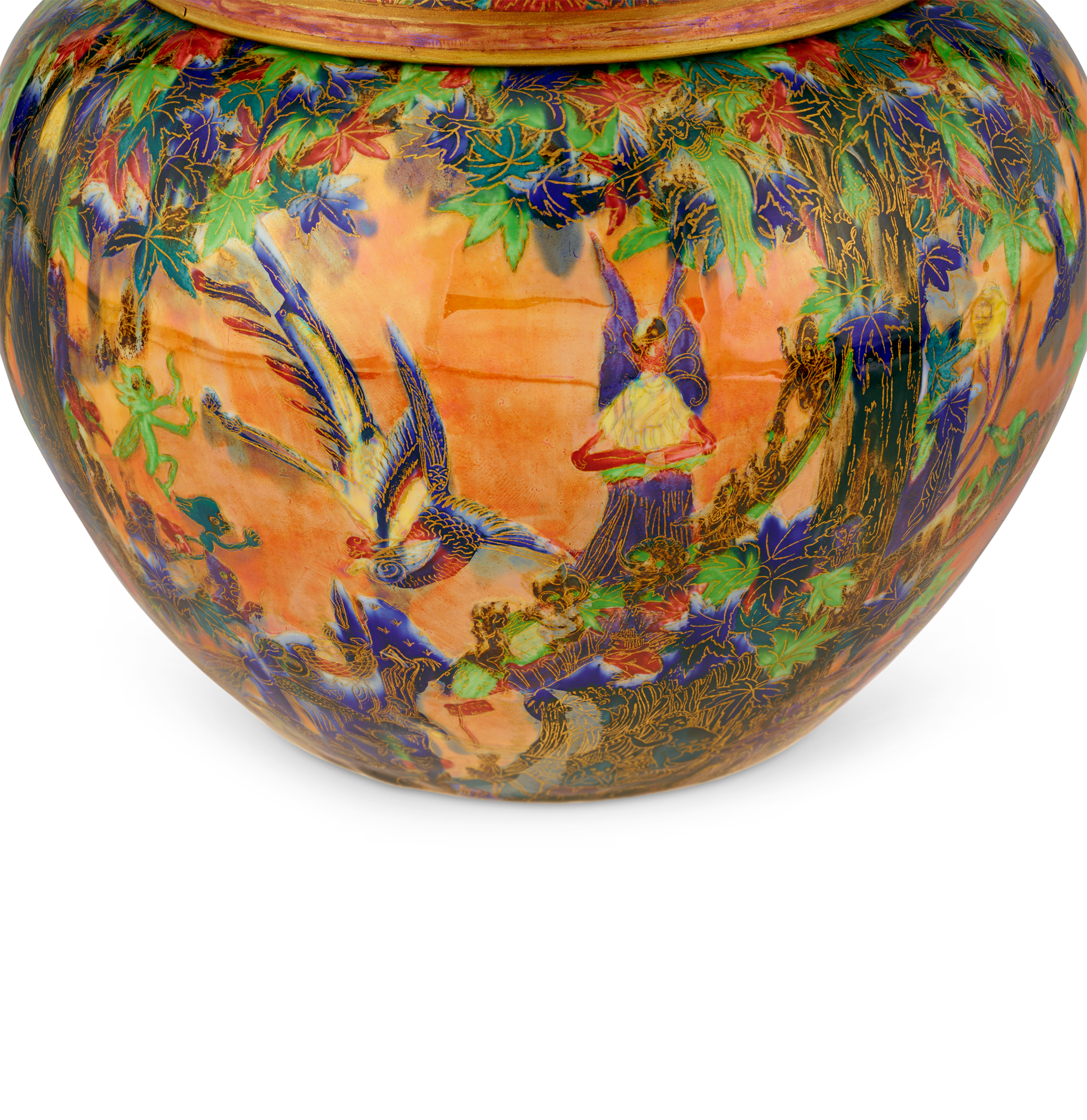 Wedgwood Flame Fairyland Lustre Malfrey Pot and Cover