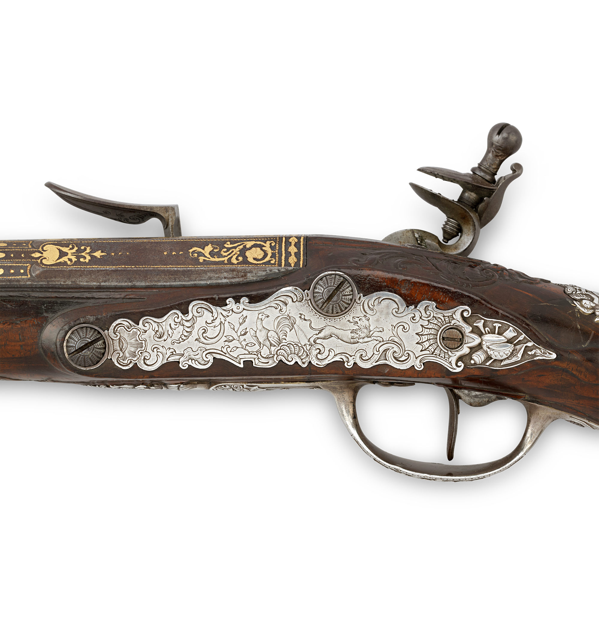 Pair of Silver-Mounted Flintlock Pistols for the Dauphin of France