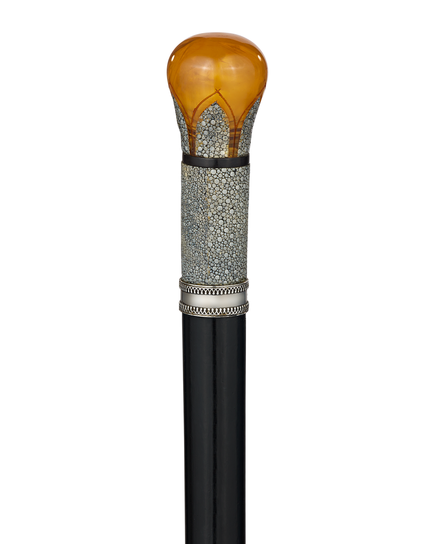 Shagreen and Amber-Handled Cane