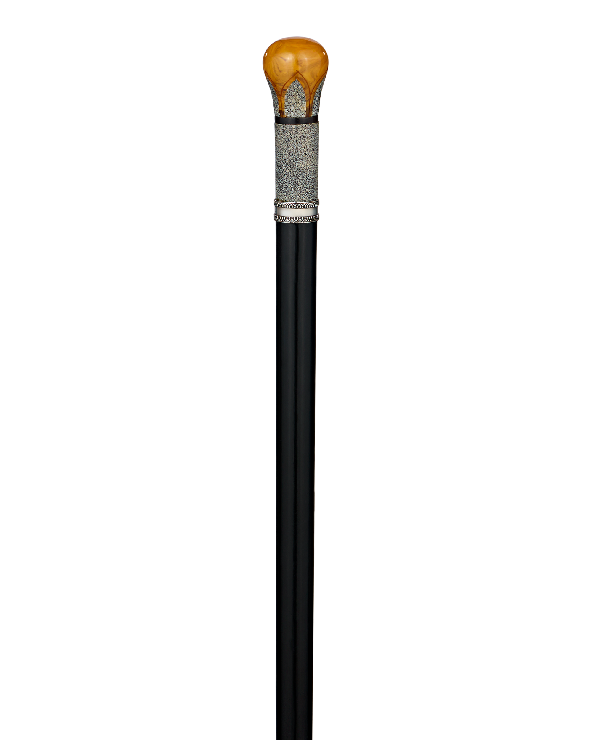 Shagreen and Amber-Handled Cane