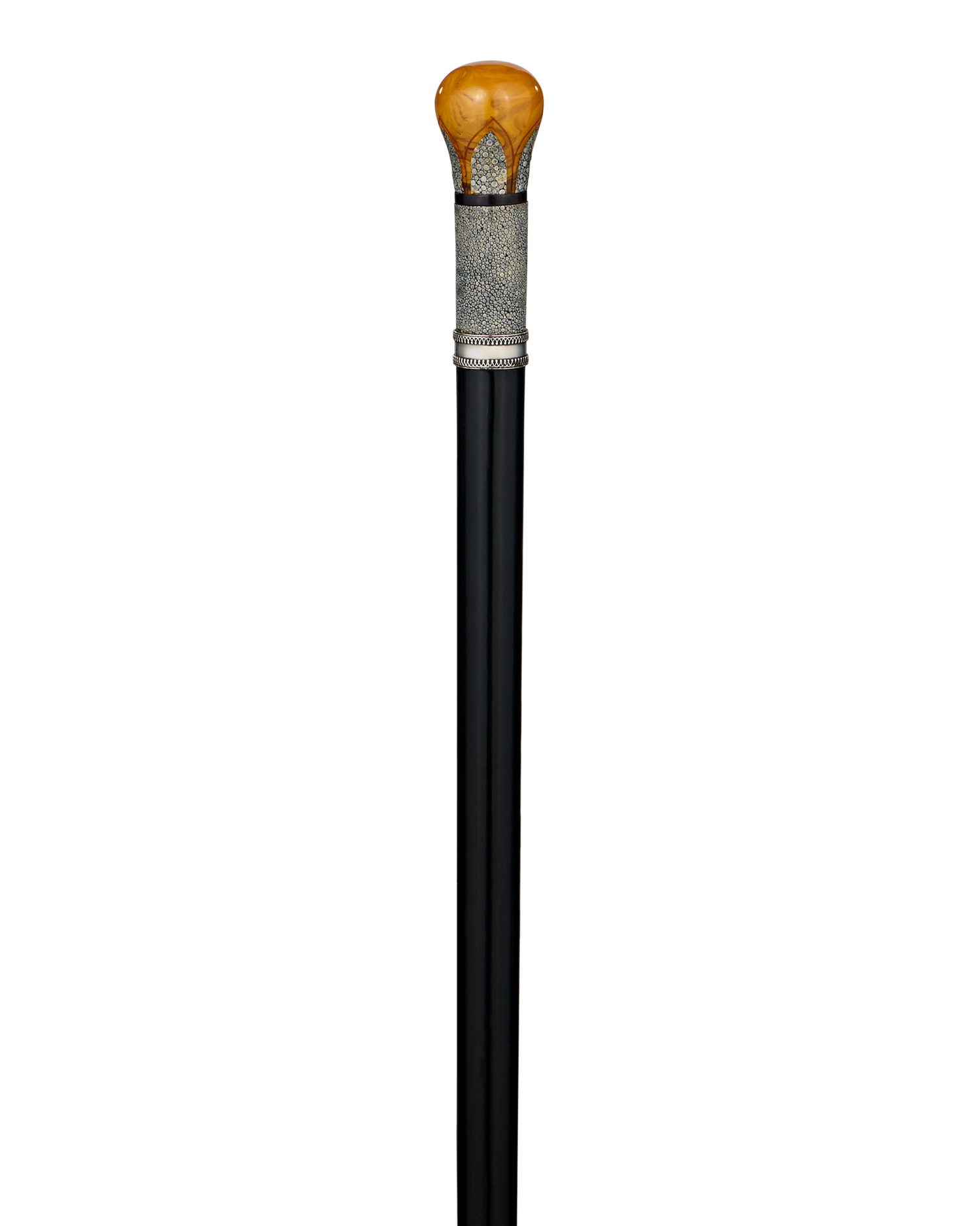 Shagreen and Amber-Handled Cane