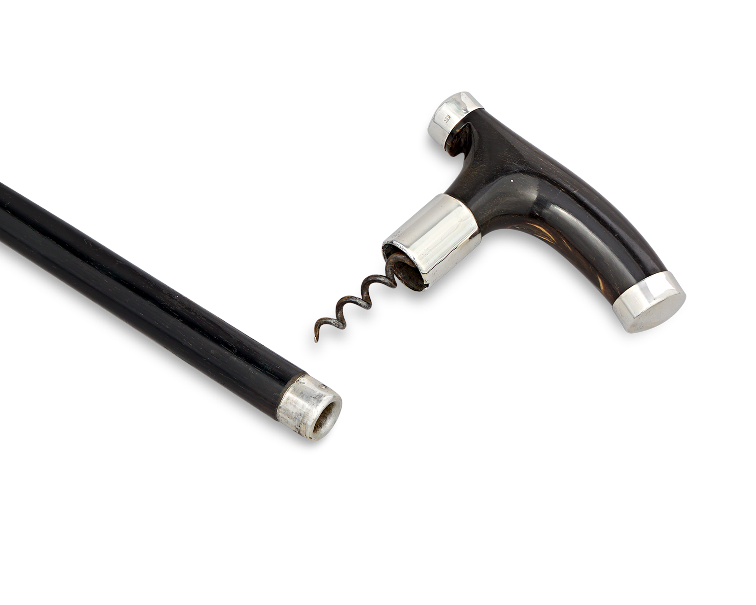 Black Horn Corkscrew Cane