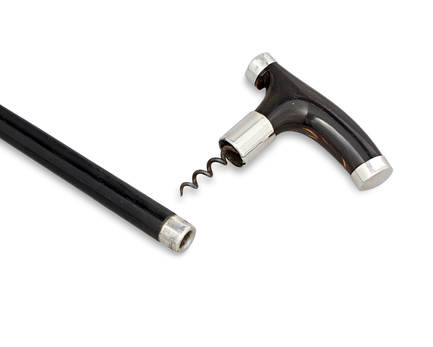 Black Horn Corkscrew Cane