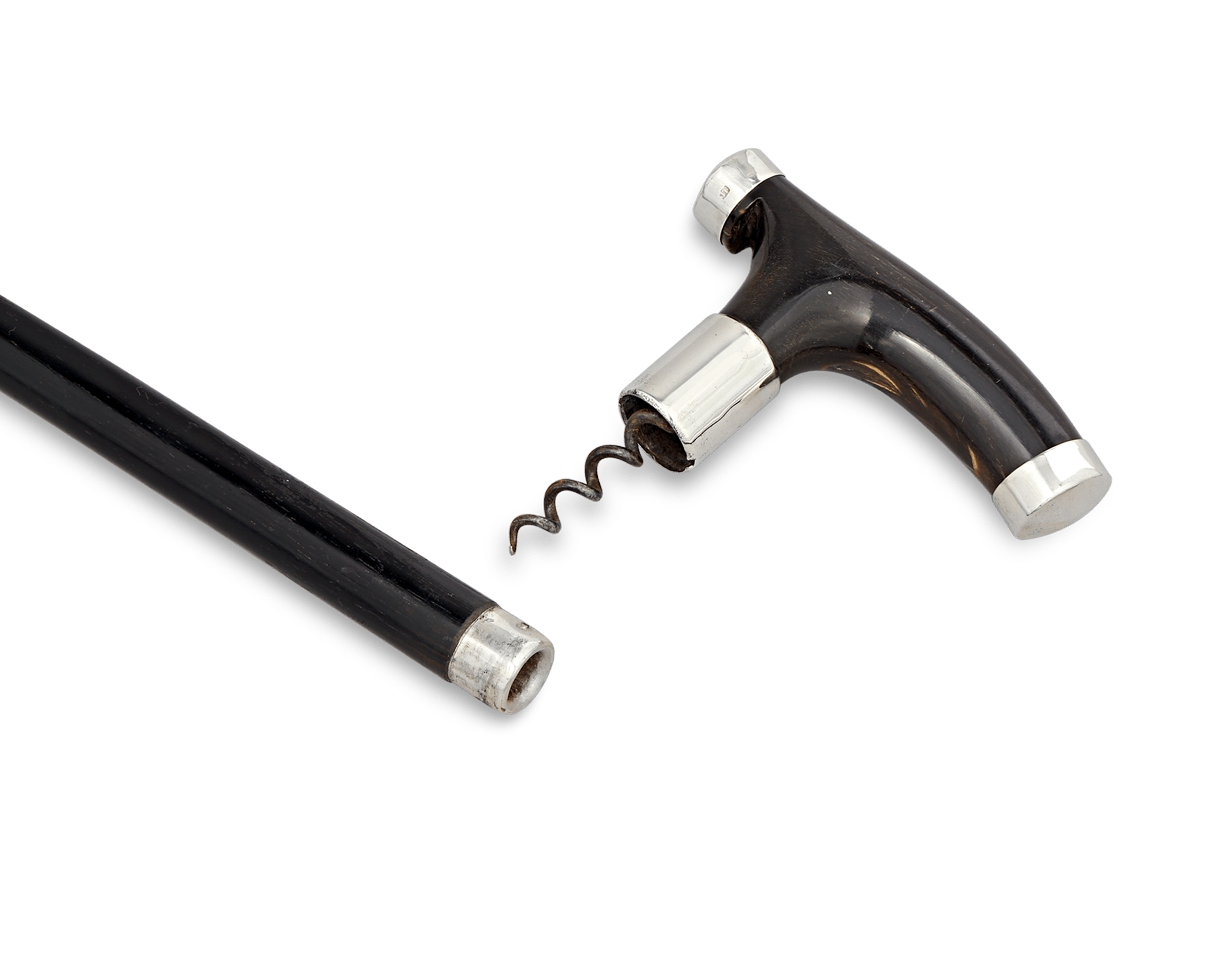 Black Horn Corkscrew Cane