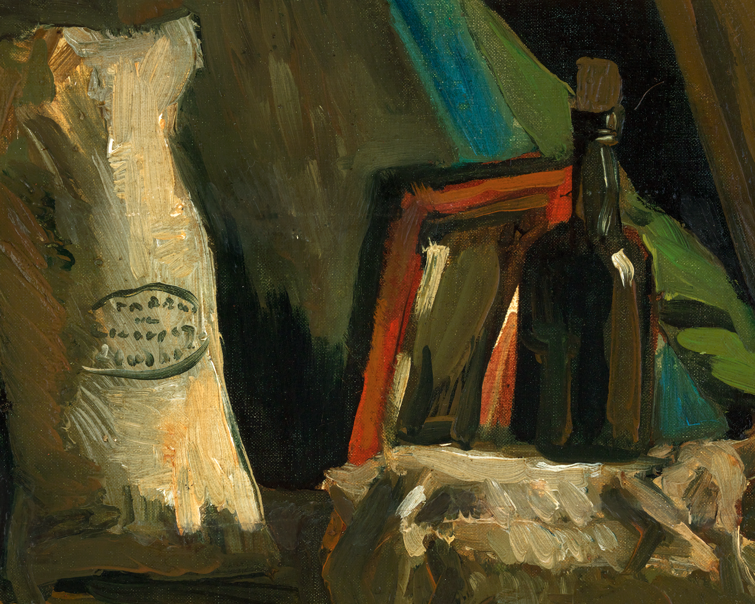 Still Life with Two Sacks and a Bottle by Vincent van Gogh