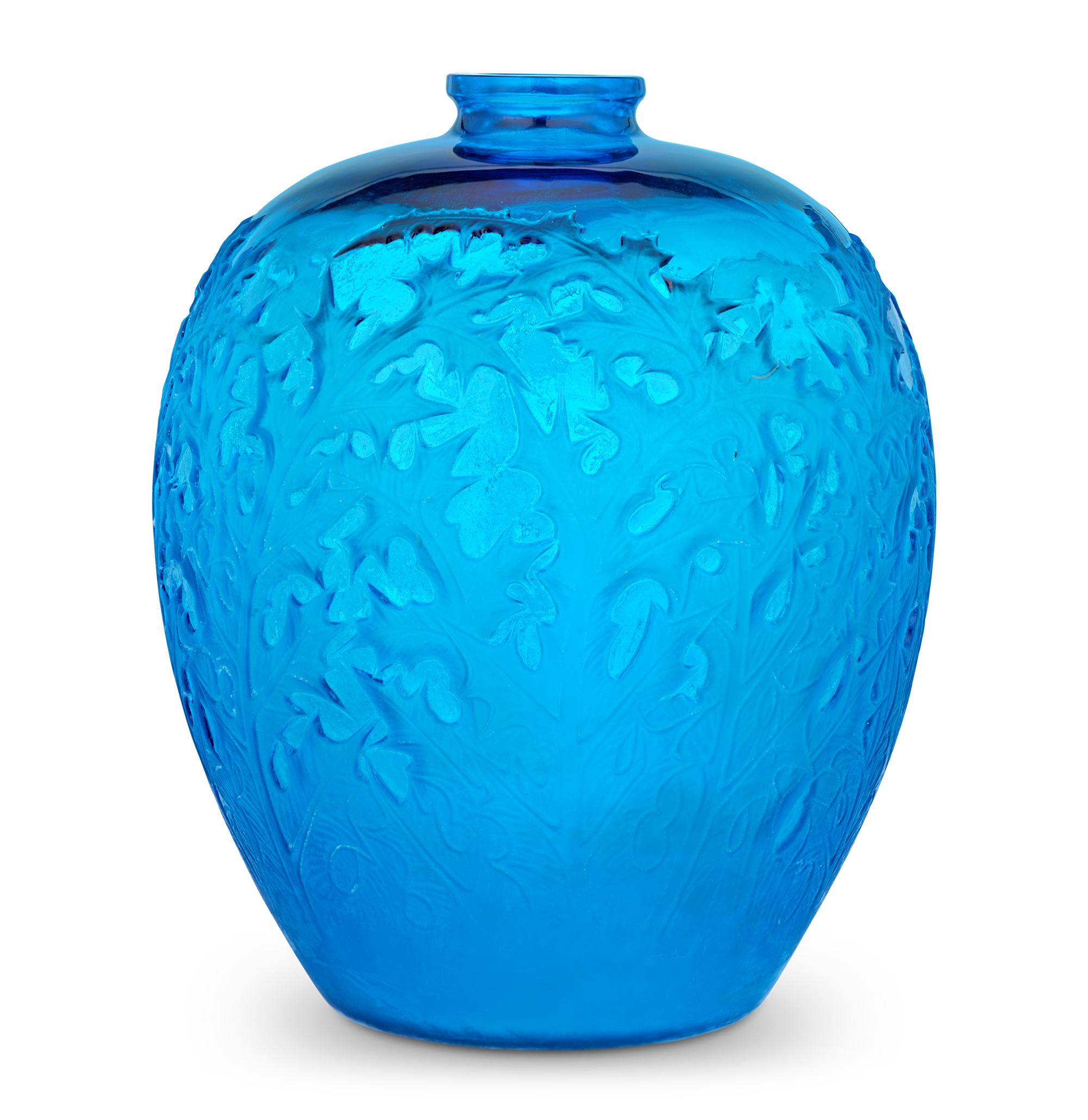 Blue Acanthes Vase by René Lalique