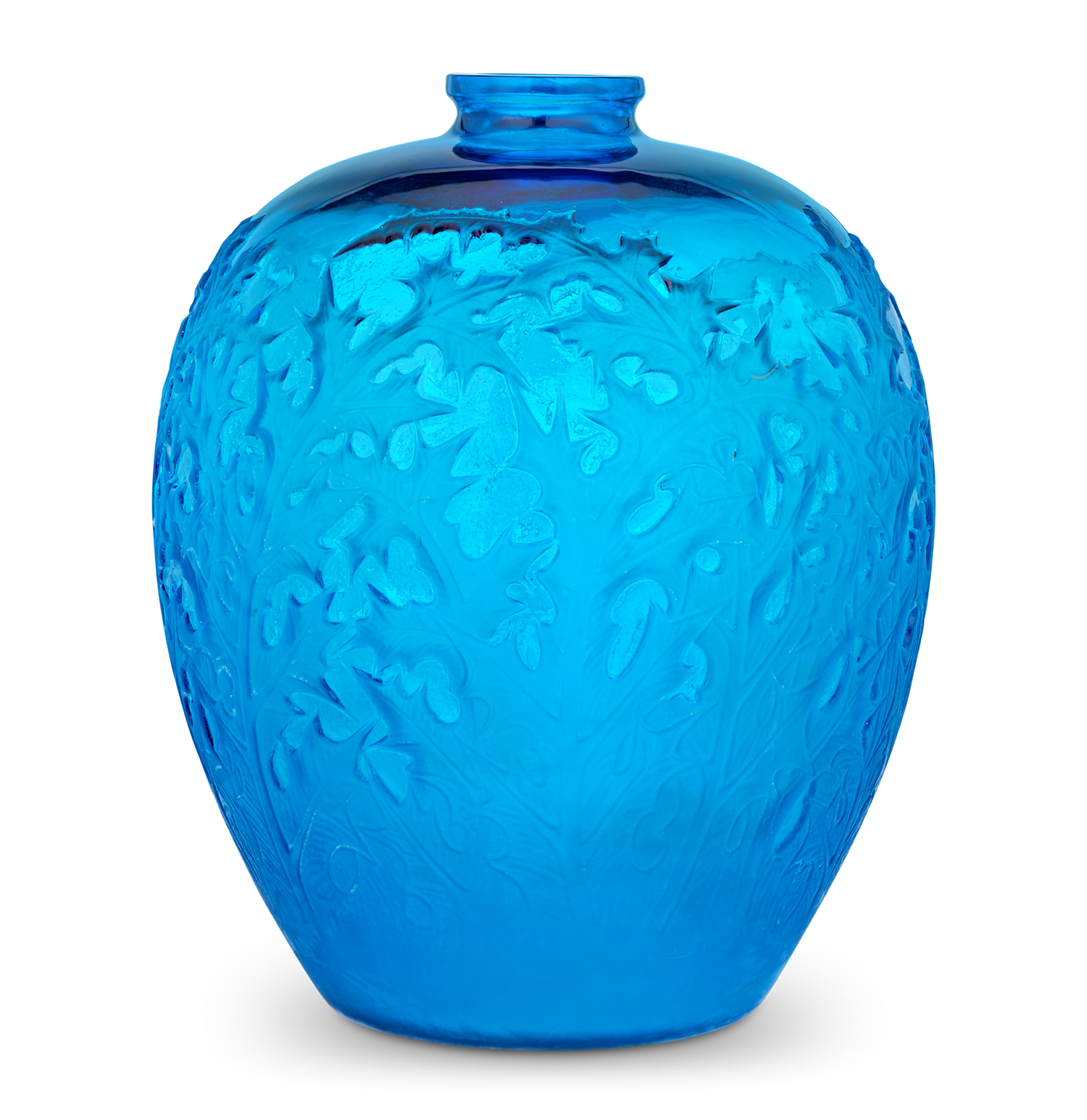 Blue Acanthes Vase by René Lalique