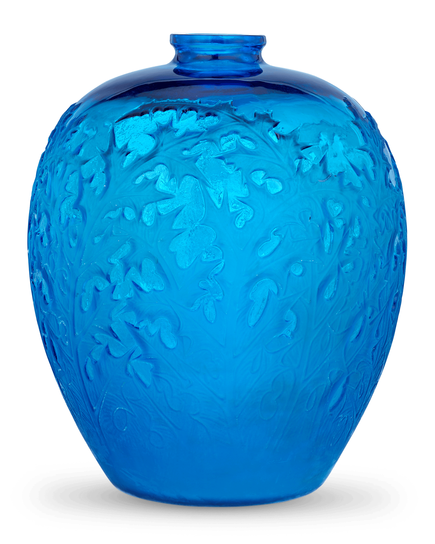 Blue Acanthes Vase by René Lalique