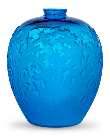 Blue Acanthes Vase by René Lalique