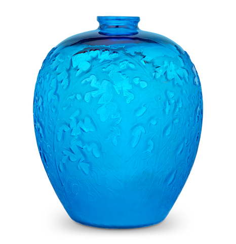 Blue Acanthes Vase by René Lalique