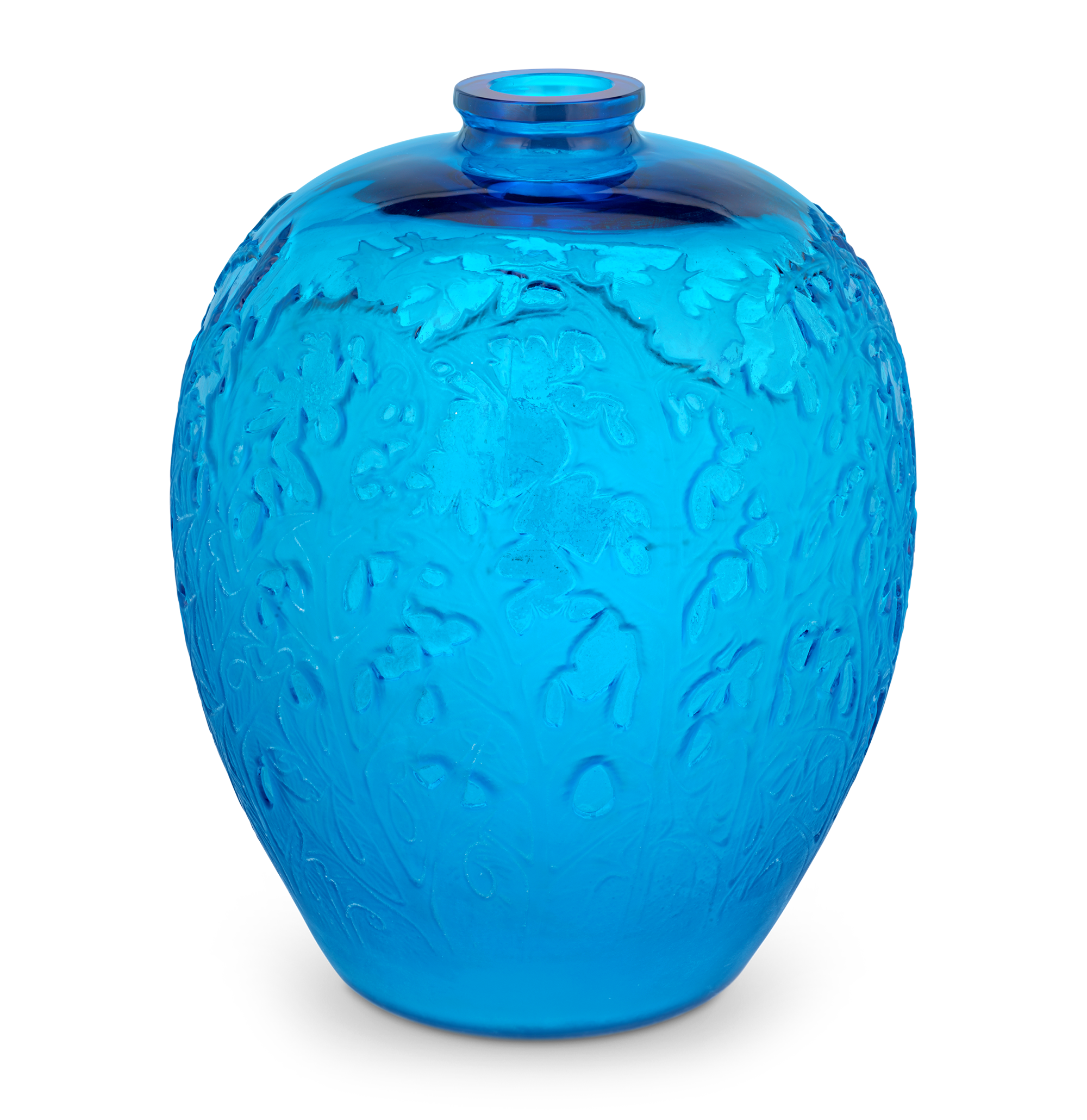 Blue Acanthes Vase by René Lalique