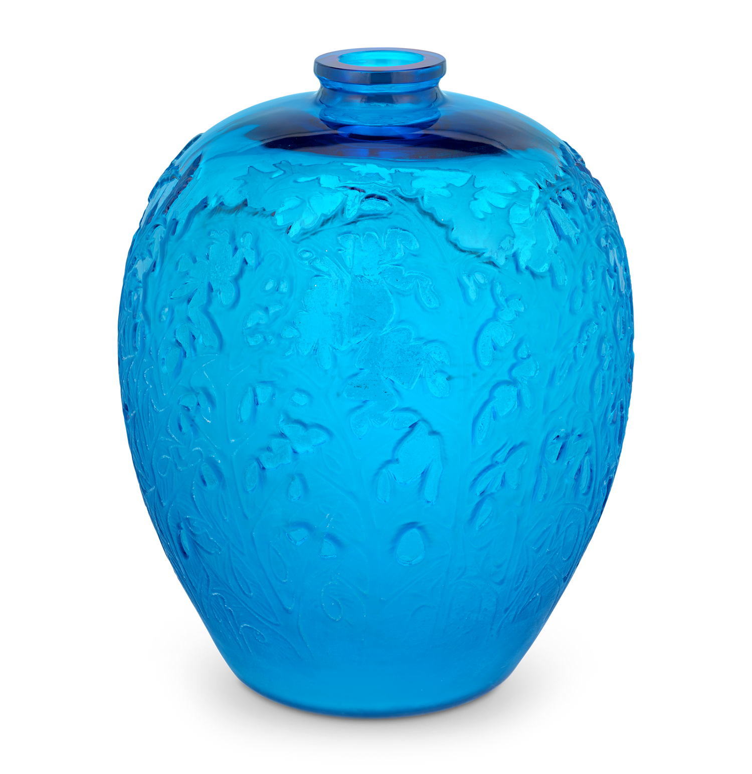 Blue Acanthes Vase by René Lalique