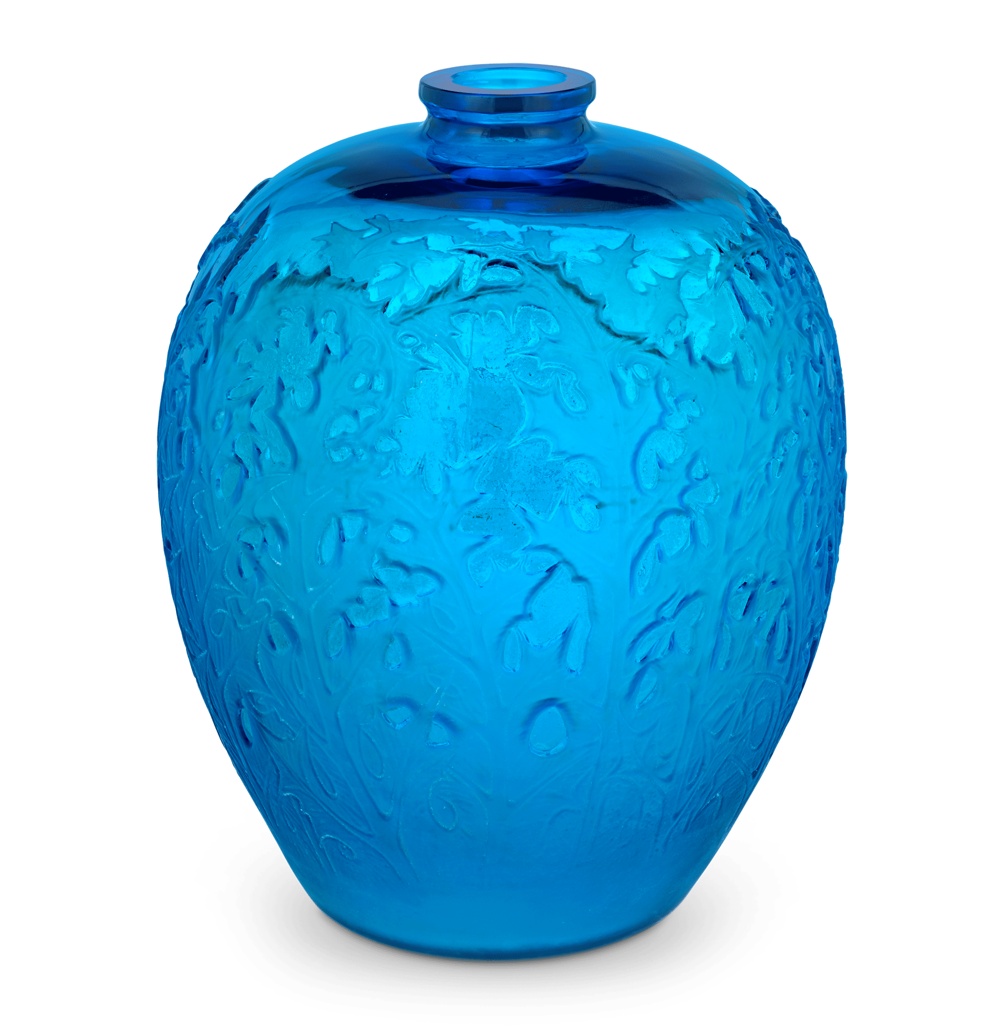 Blue Acanthes Vase by René Lalique