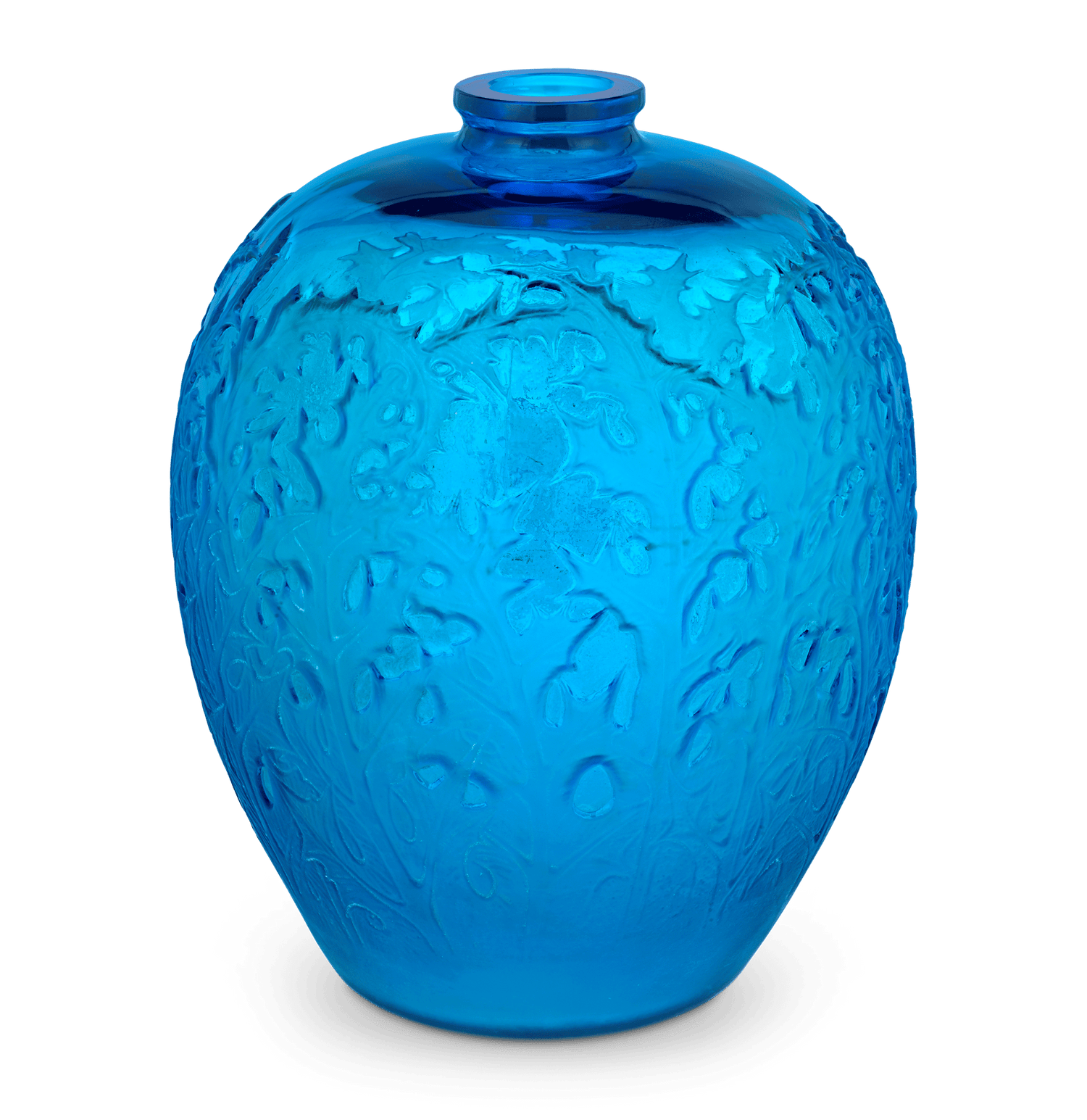 Blue Acanthes Vase by René Lalique