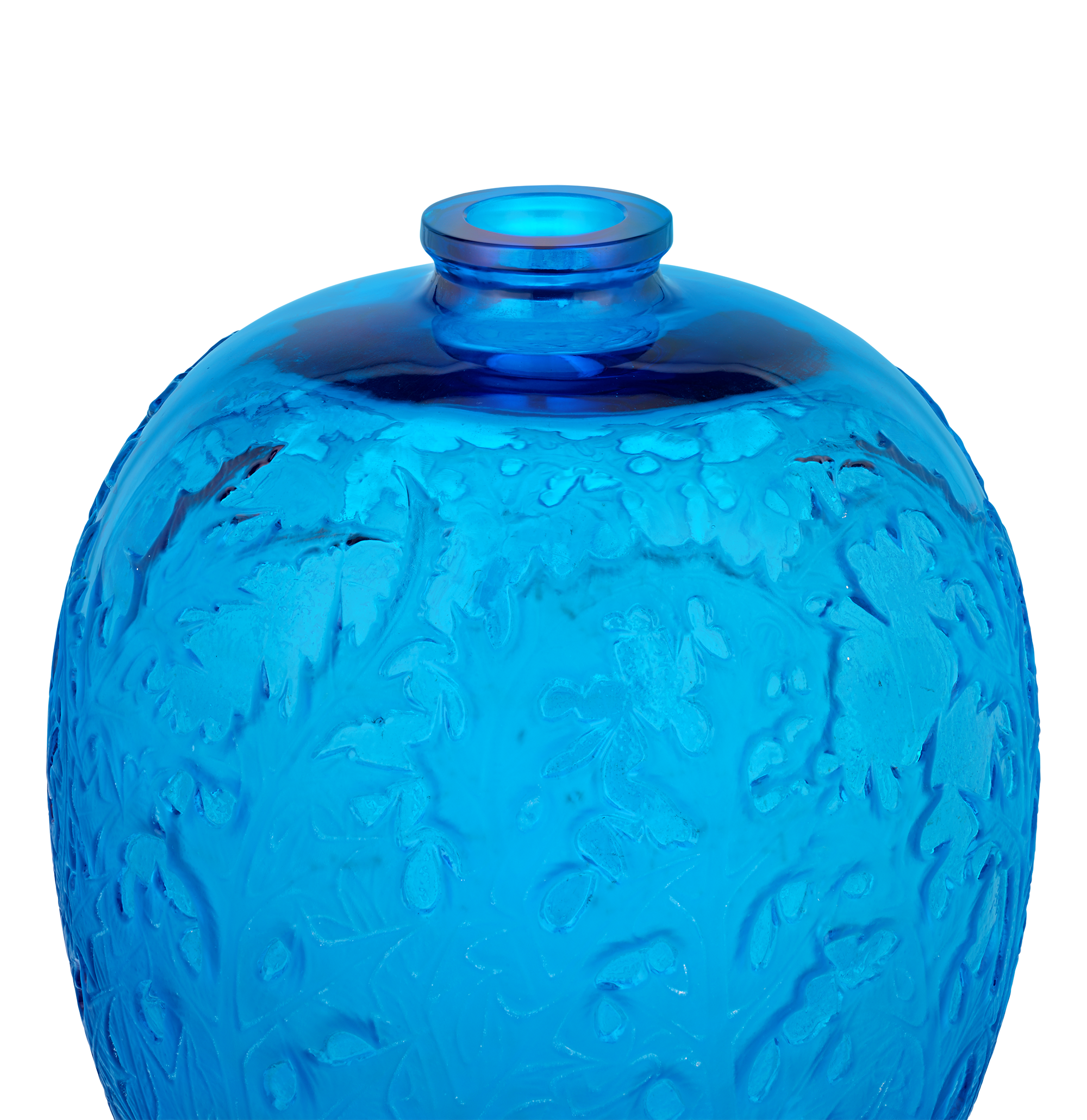 Blue Acanthes Vase by René Lalique